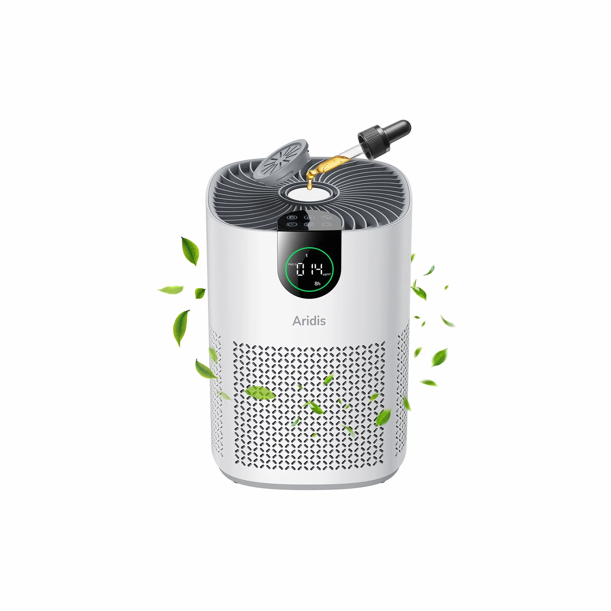 Purificador de Aire con Filtro HEPA - Filtro para Habitaciones Polen, Alergias, Olores y Pelo de Mascotas, con Esponja de Aromaterapia, 7.2W y 3 Velocidades, Silencioso Versión Mejorada