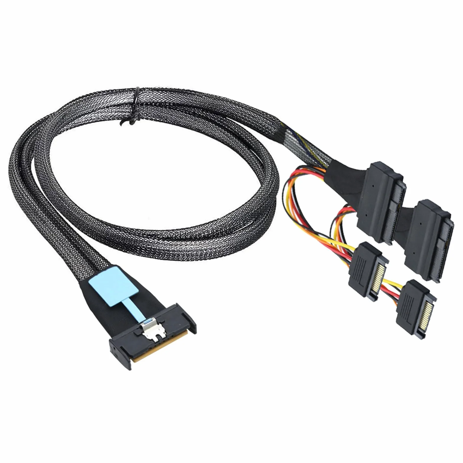 Cable de conexión de alta velocidad de 50 cm, 8i 74P a doble SFF8639+15P cable de servidor con alimentación para una transferencia de datos eficiente