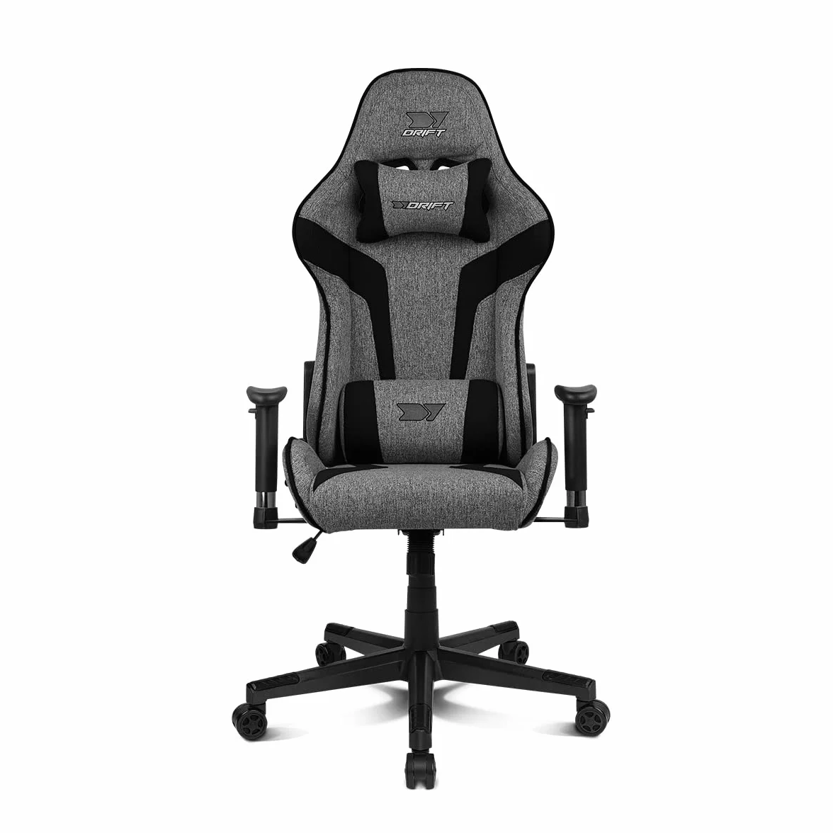 DRIFT GAMING DR90 Silla Gaming Ergonómica Respaldo Reclinable 135° Brazos 2D Ajustables Tejido Transpirable Base Nylon Pistón Gas Clase 4 Gris/Negra