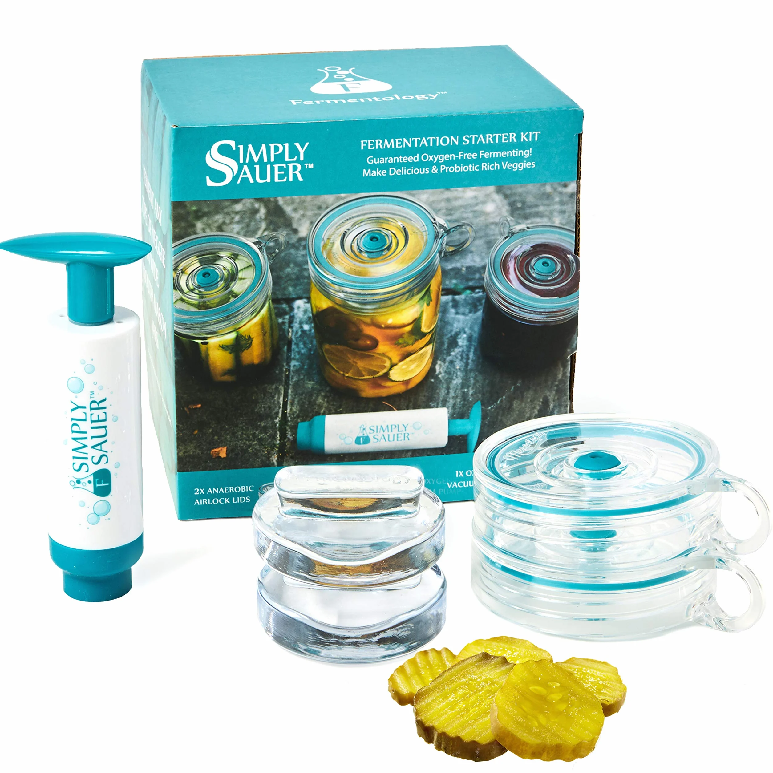 Simply Sauer Kit de Fermentación para Principiantes Compatible con Tarros de Boca Ancha