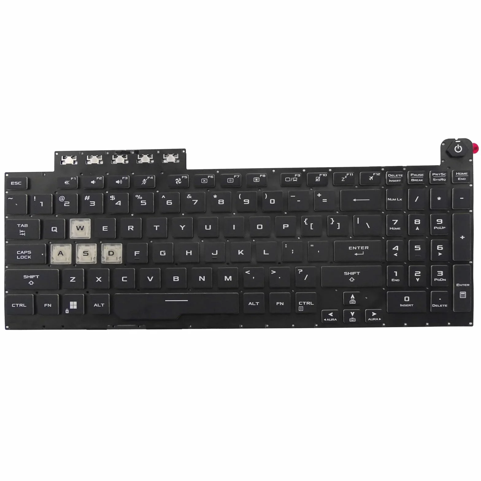 Teclado de repuesto con retroiluminación para ASUS TUF Gaming 8 F15 FA506 FA506H FA506Q FA506U FX506 FX506H FX506L F17 FX706 FX706L FA706U FX706U FA706 (inglés de EE. UU., retroiluminado)