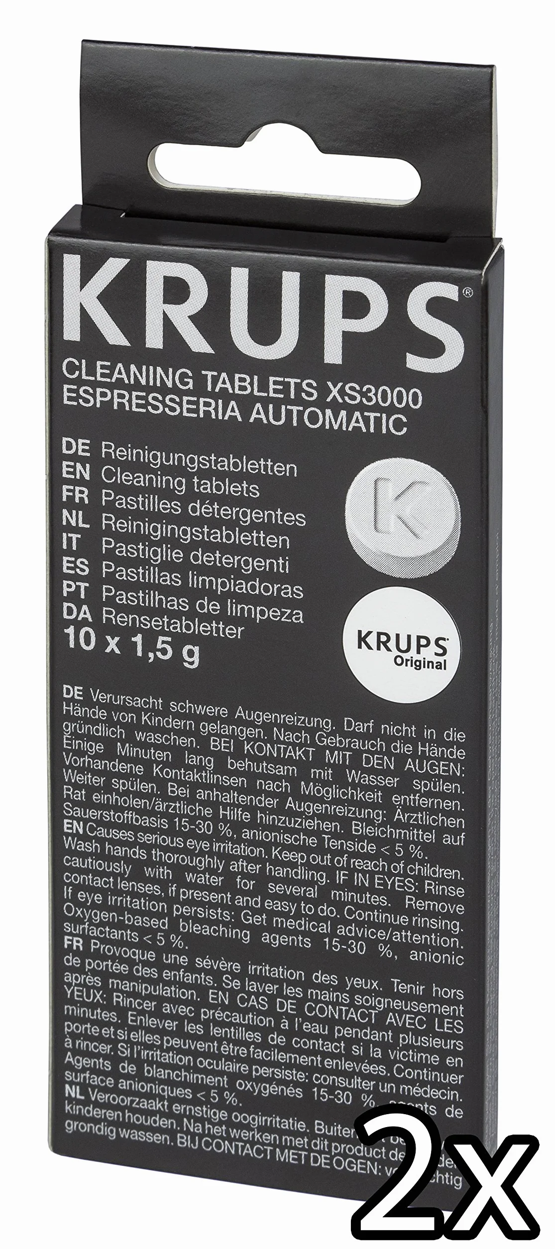 Krups XS3000 Pastillas de limpieza, 2 unidades