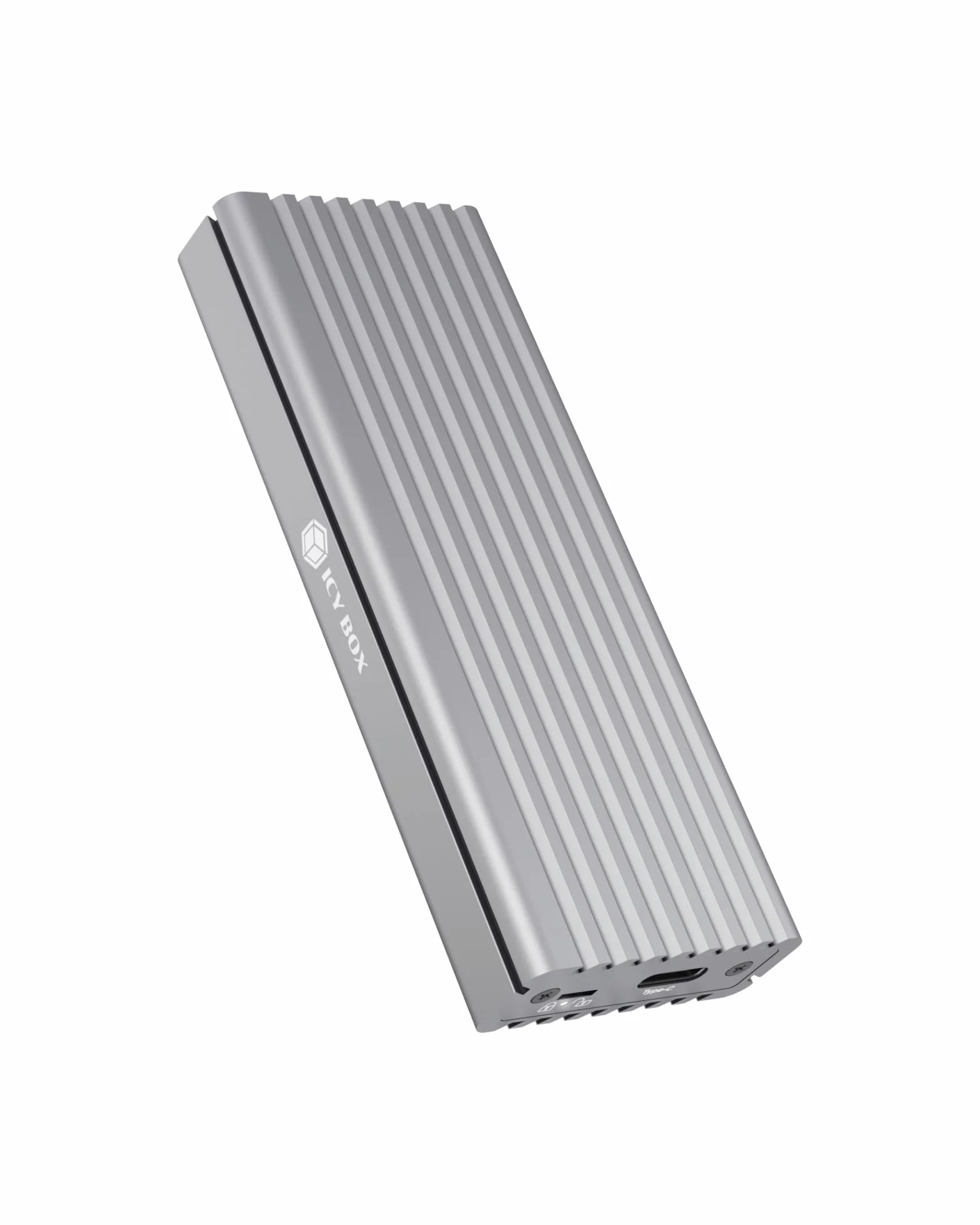 Icy Box Caja SSD M.2 NVMe USB 3.1 (Gen2, 10 Gbps), Sistema de refrigeración, USB-C, USB-A, PCIe M-Key, Aluminio, Plata