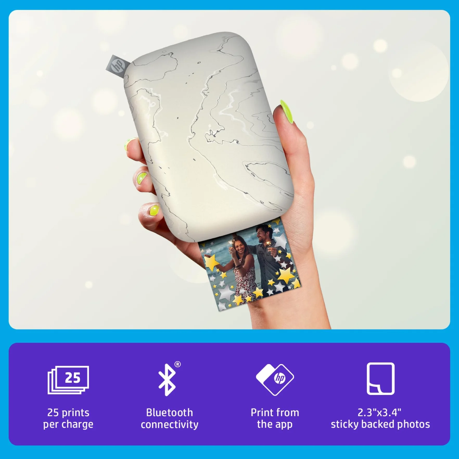 HP Sprocket Select - Impresora de Foto Zink (Sin Tinta, 321 x 600 dpi, 10 Hojas, LED, Bluetooth)