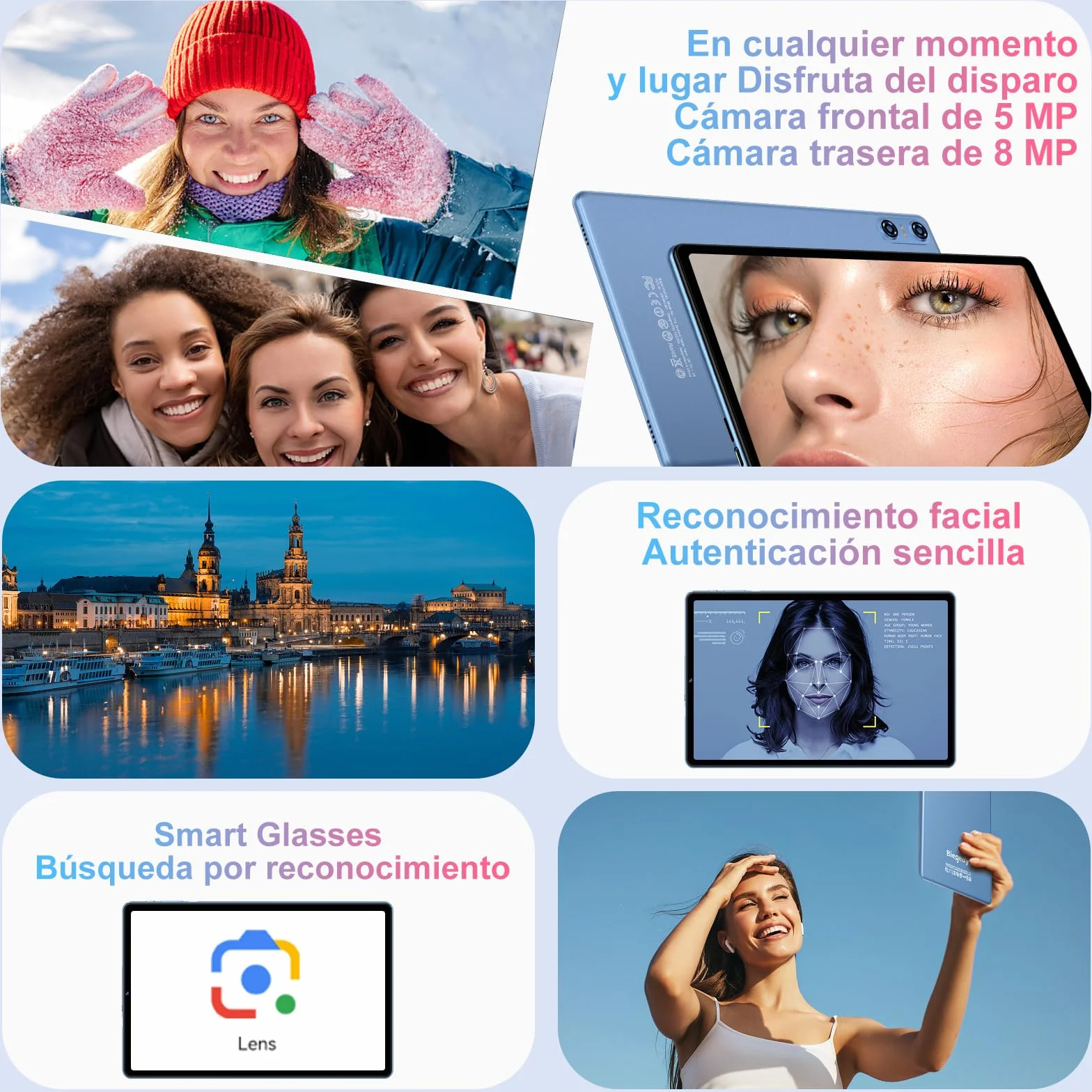 2026 Tablet 10 Pulgadas Android 15, Gemini AI, Octa-Core, 5G WiFi 6, 30GB RAM (2TB TF), Widevine L1, GMS, GPS, BT 5.0, 6000mAh, 5+8MP, 3.5mm Audio, FHD Tablet con Teclado+ Ratón + Funda, Azul