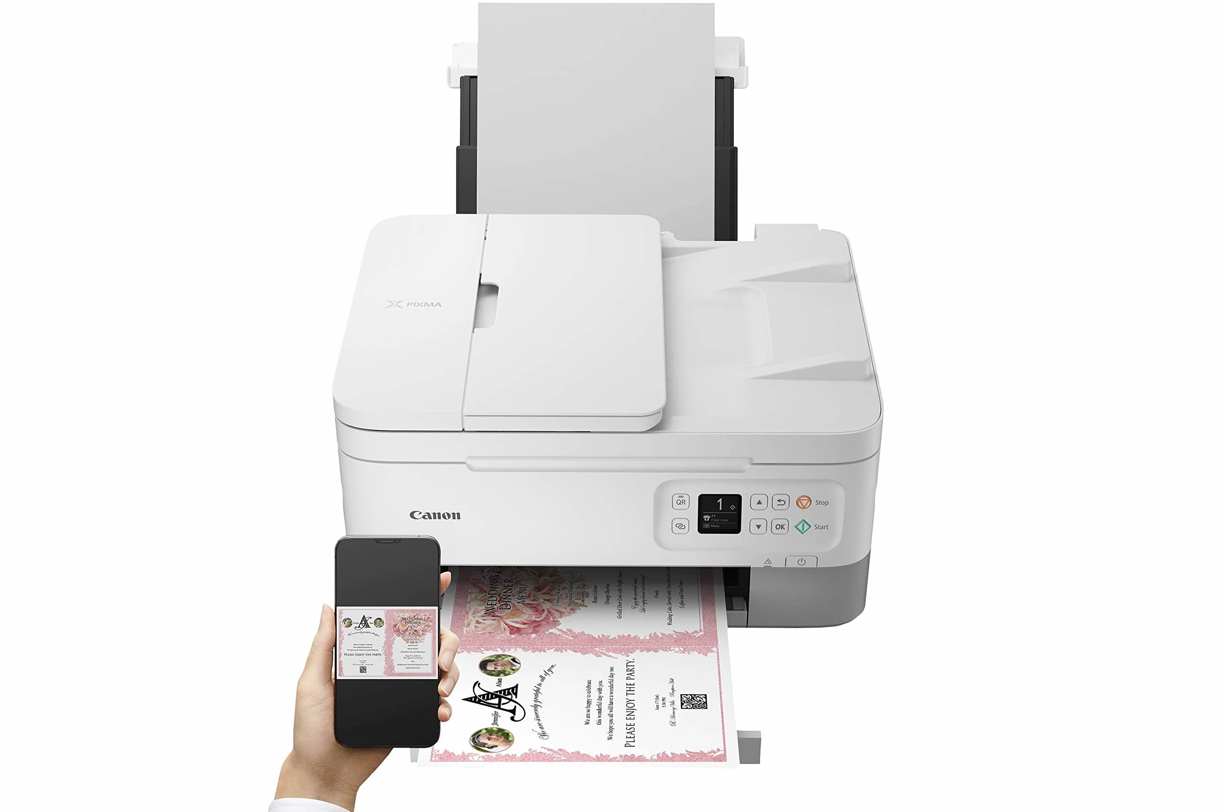 Canon Pixma TS7451i Impresora Multifunción 3 en 1, Sistema de Inyección de Tinta, Impresión, Escaneo y Copia, WiFi, Pixma Print Plan, Impresión a Doble Cara, ADF de 35 Hojas, Bandeja Posterior,Blanca