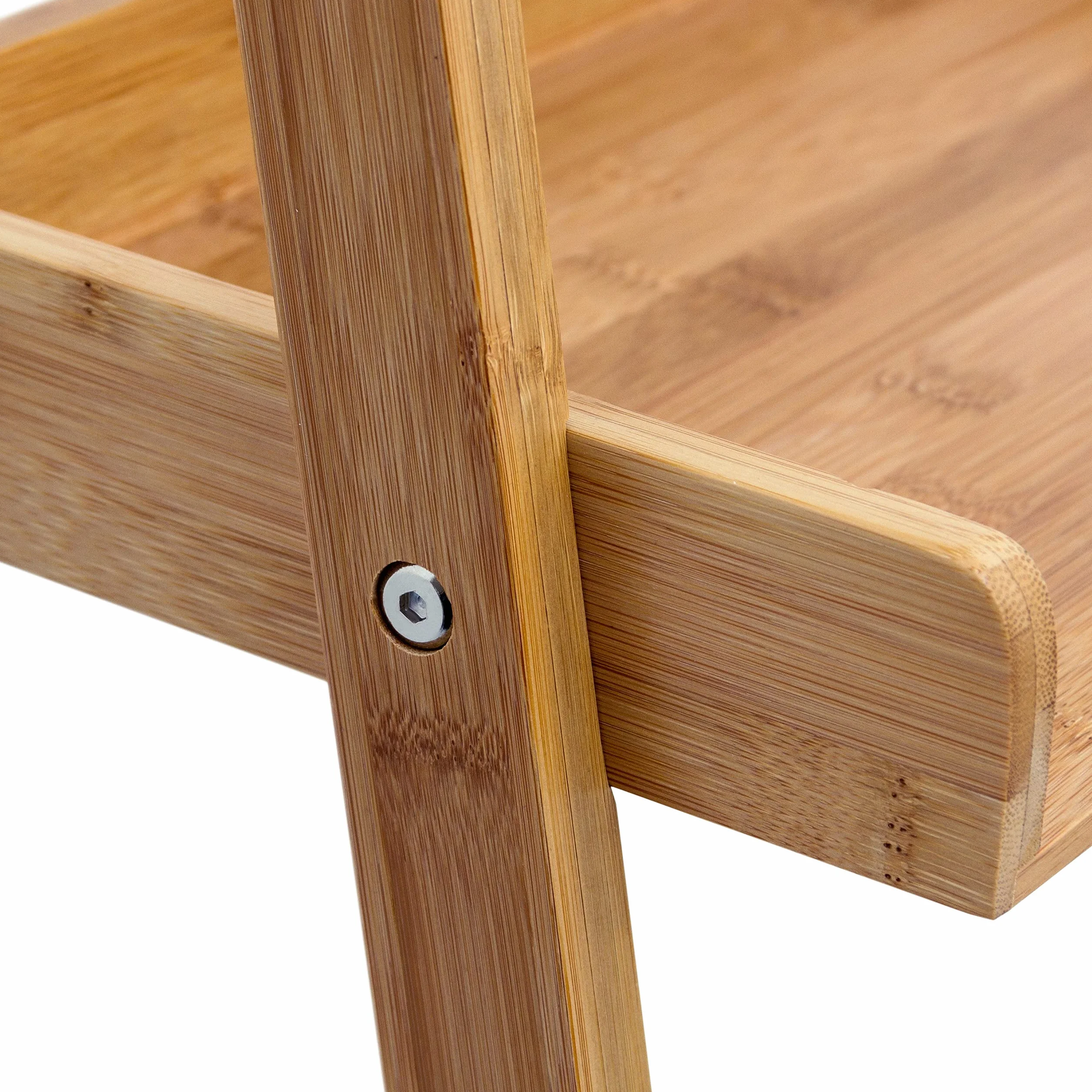 Relaxdays Escalera Estantería Bambú 4 Baldas 176x44x37 cm Marrón Natural
