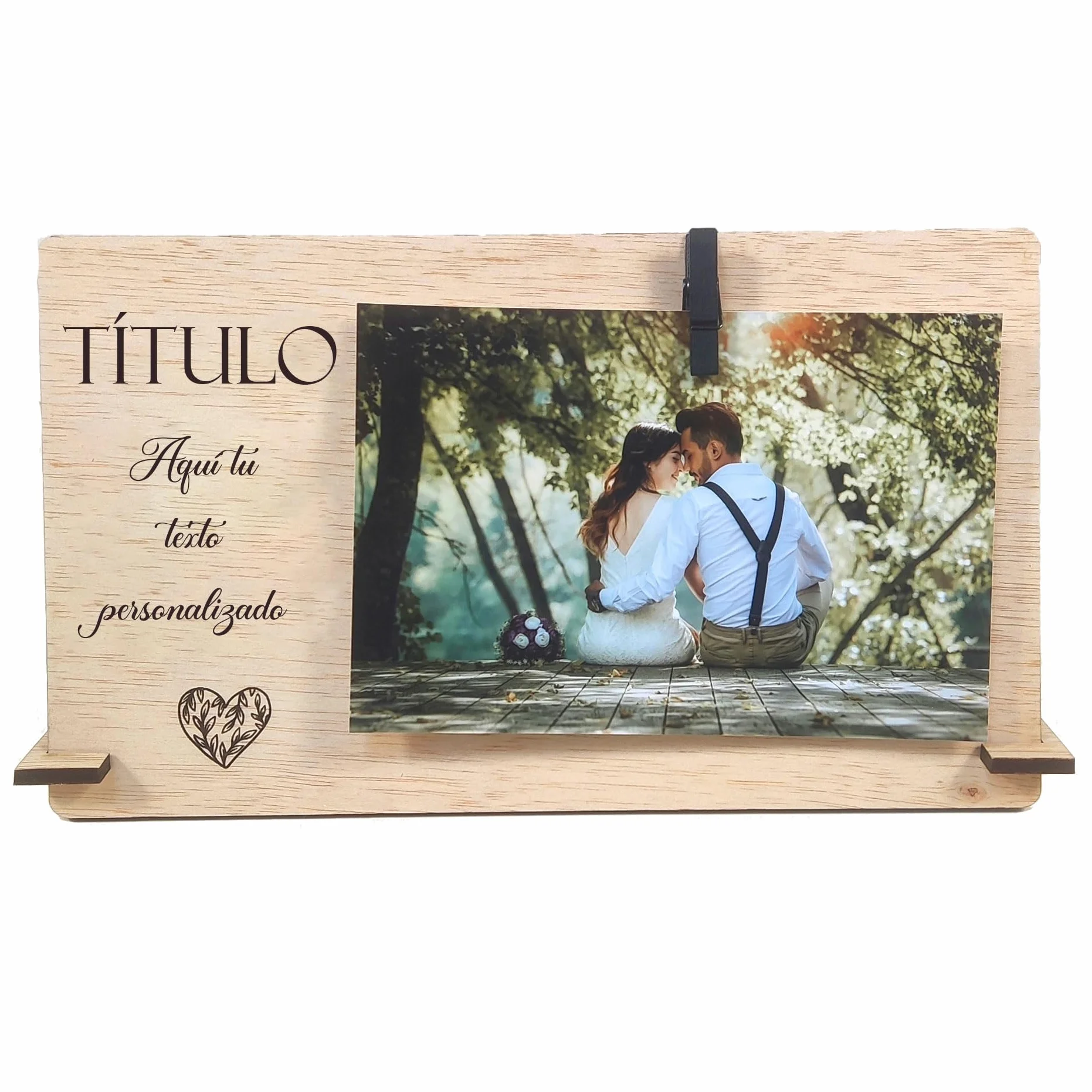 Marco de Fotos Personalizado con Frase Portafotos con Pinza Regalo Pareja Sois los Siguientes Novios
