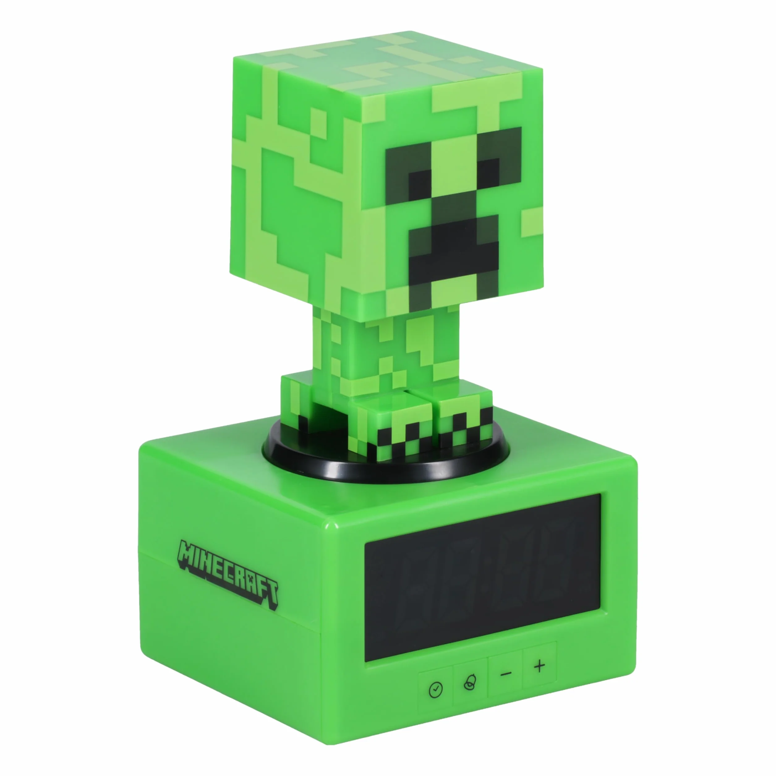 Paladone Reloj Despertador Creeper Minecraft Oficial con Música y Luz Nocturna para Niños