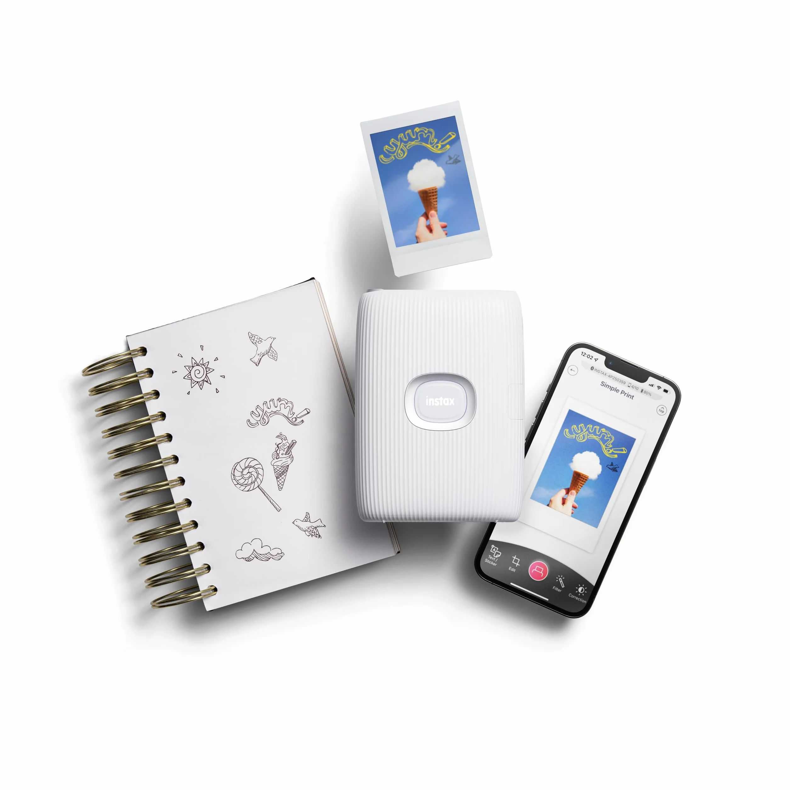 instax Mini LINK2 Clay White, Impresora para teléfonos, Blanca