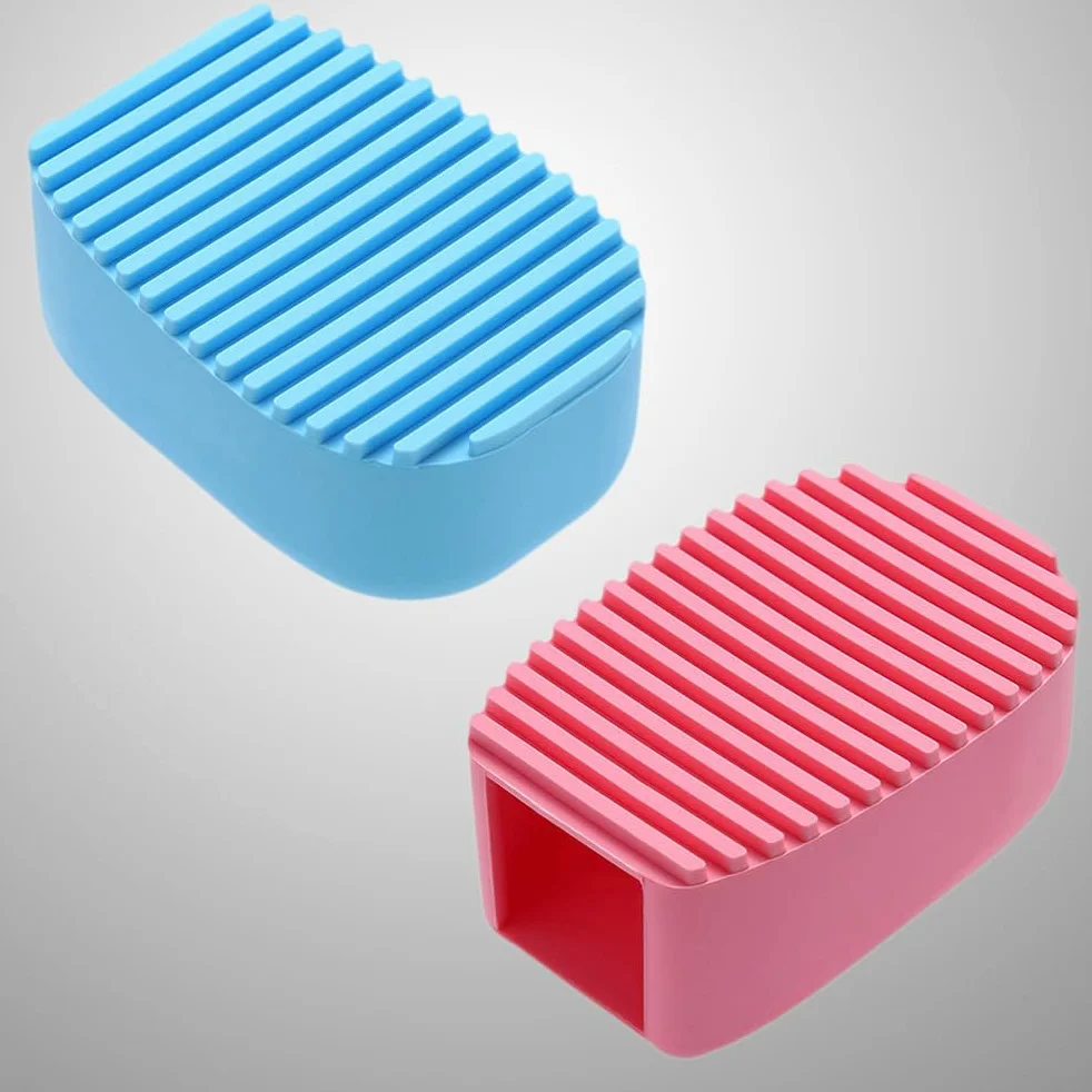 MAGICLULU Mini Cepillo de Silicona para Lavar Ropa, Juego de 2 Cepillos de Mano para Cuellos y Calcetines