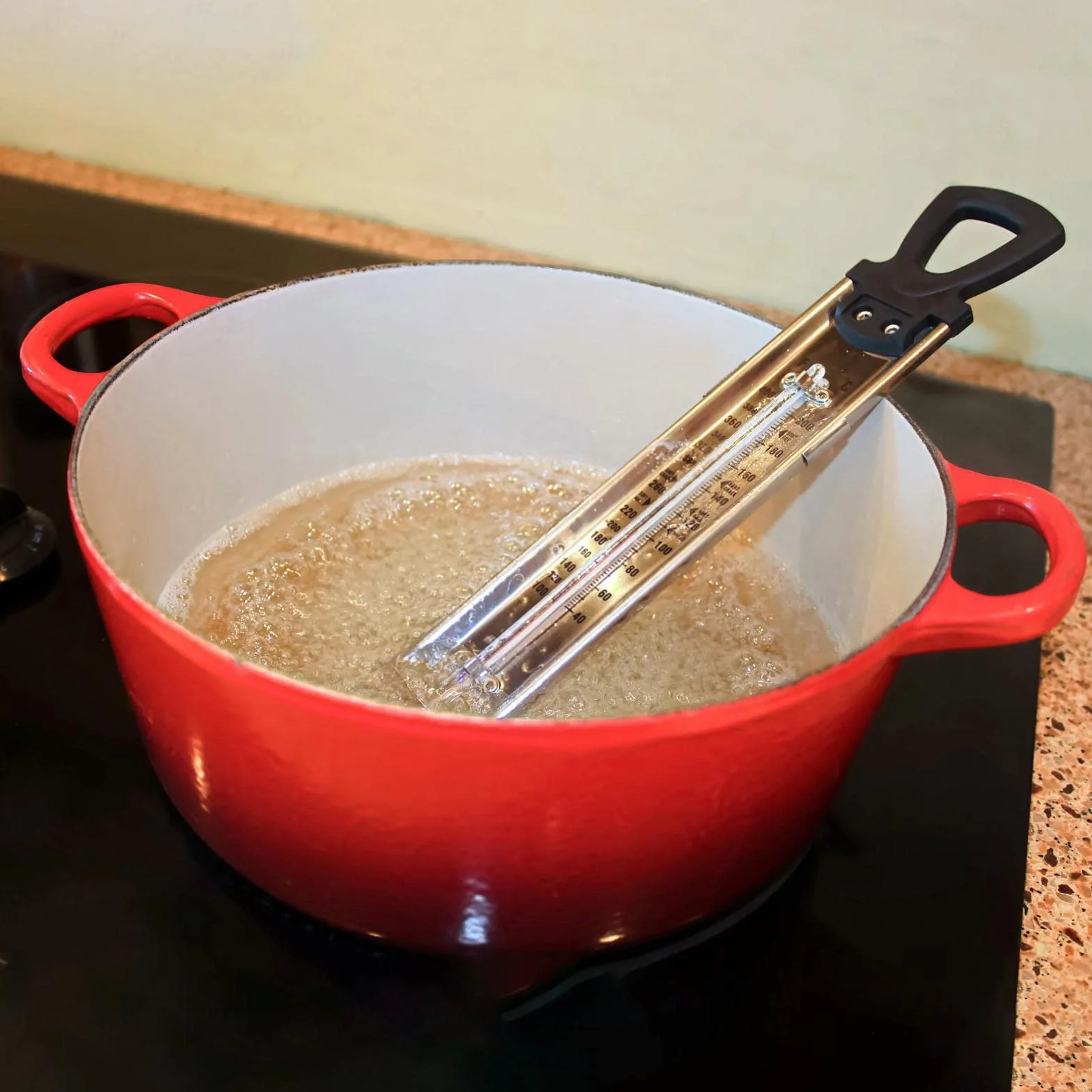 Termómetro de Cocina de Acero Inoxidable con Gancho y Clip para Freír, Hornear y Dulces