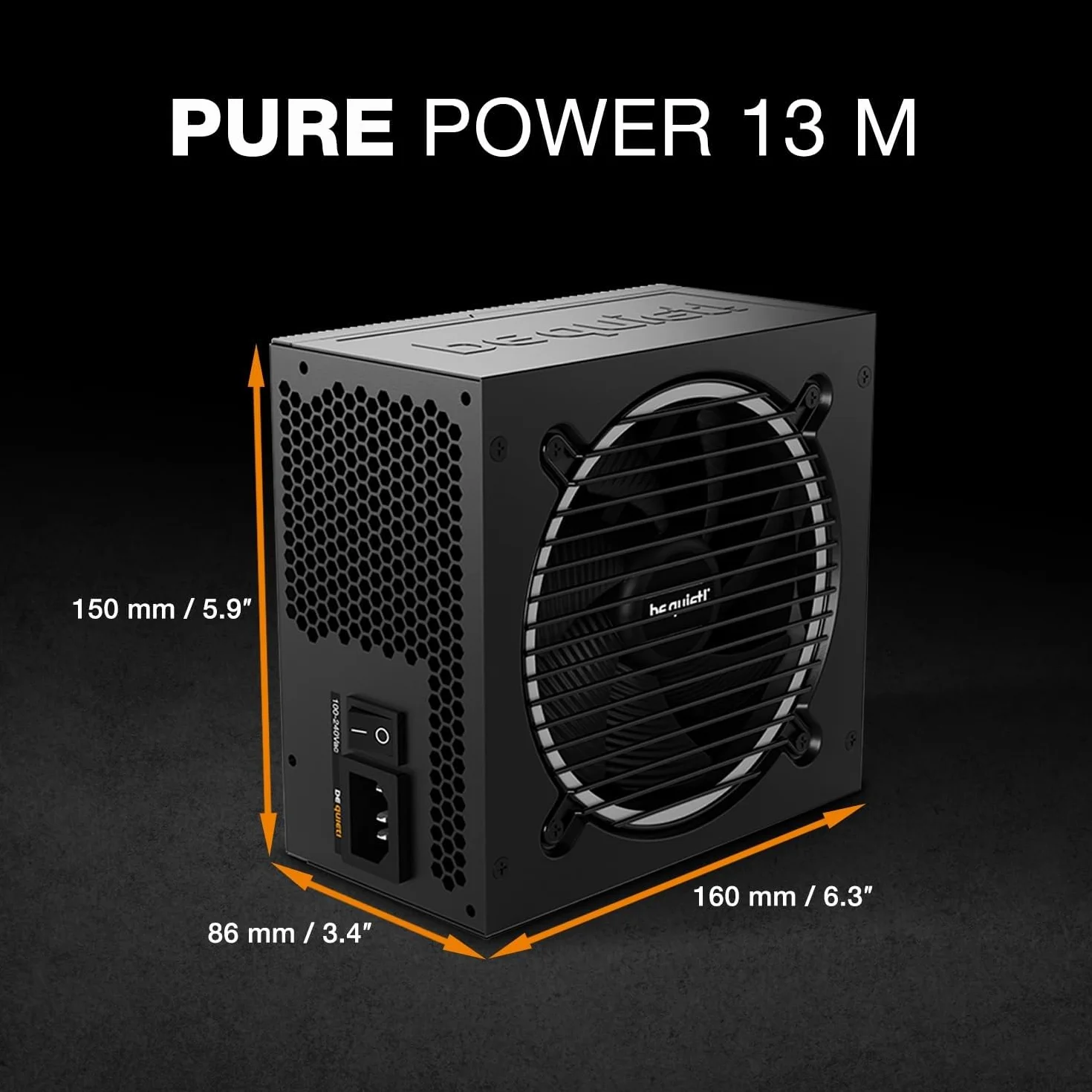 be quiet! Pure Power 13 M 1000W Fuente de alimentación, eficiencia 80 Plus® Gold, ATX 3.1, Compatible con GPU PCIe 5.1, Ventilador be quiet! semipasivor de 120 mm, construcción semipasiva