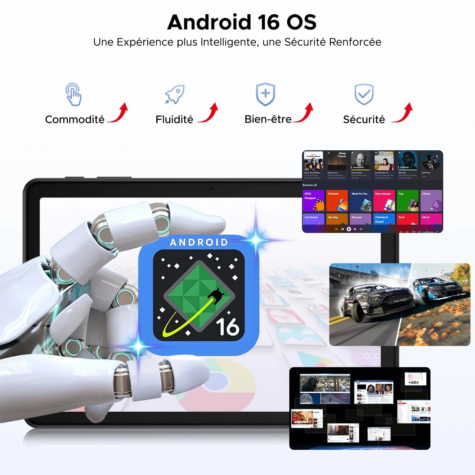 P10 Tablet 10 Pulgadas Android, Tablets Android 16 con Gemini AI, 48GB RAM+128GB ROM, 7000mAh, Unisoc T310 Quad-Core, 90Hz, 8MP+5MP, WiFi 5, Altavoces Duales, Face ID, Tablet con Teclado, Lapiz, Negro