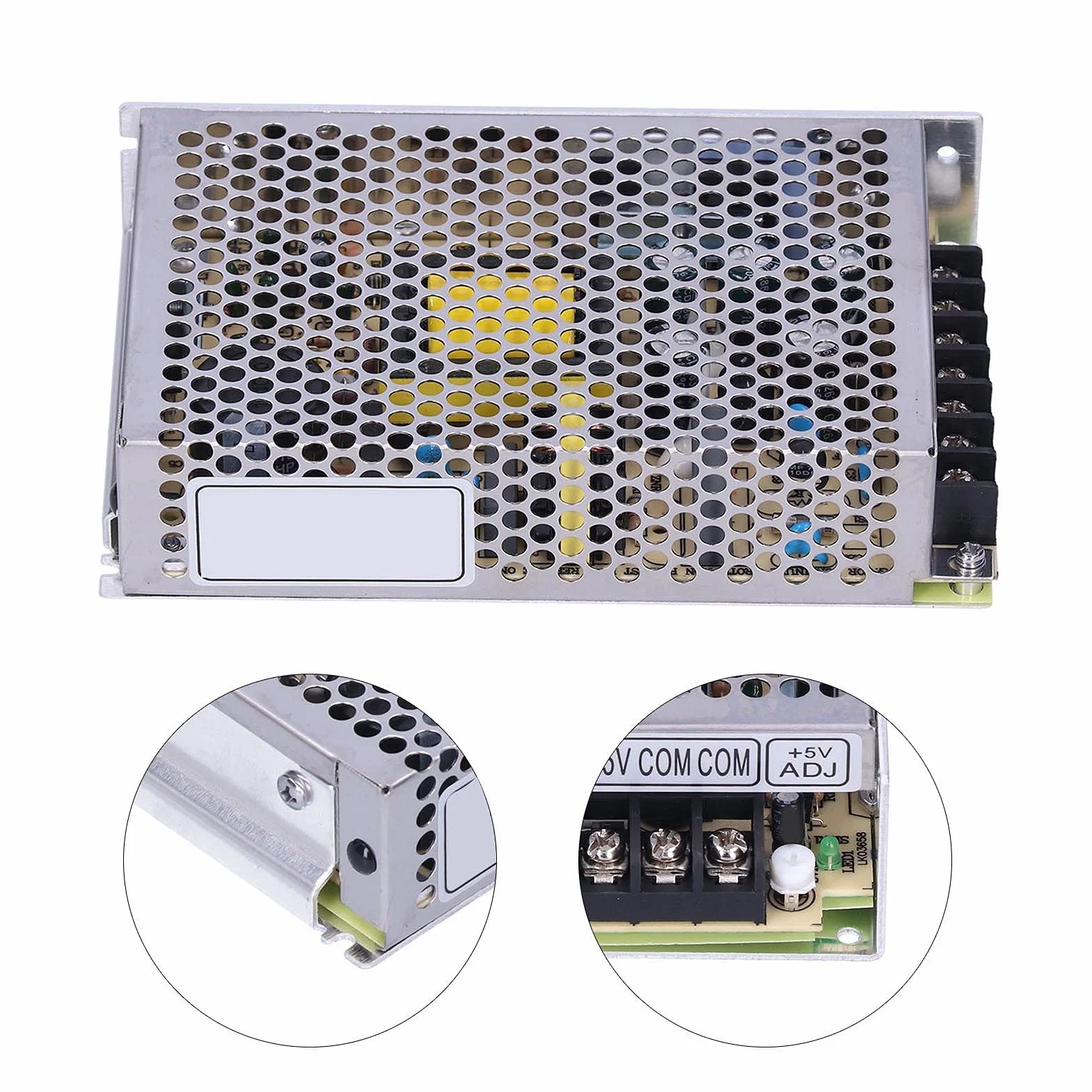 Fuente Alimentacion Conmutada 60W Regulada Salida Dual 5V 4A 12V 3A Transformador CC Aluminio para Tira LED Proyectos Electronicos Computadora