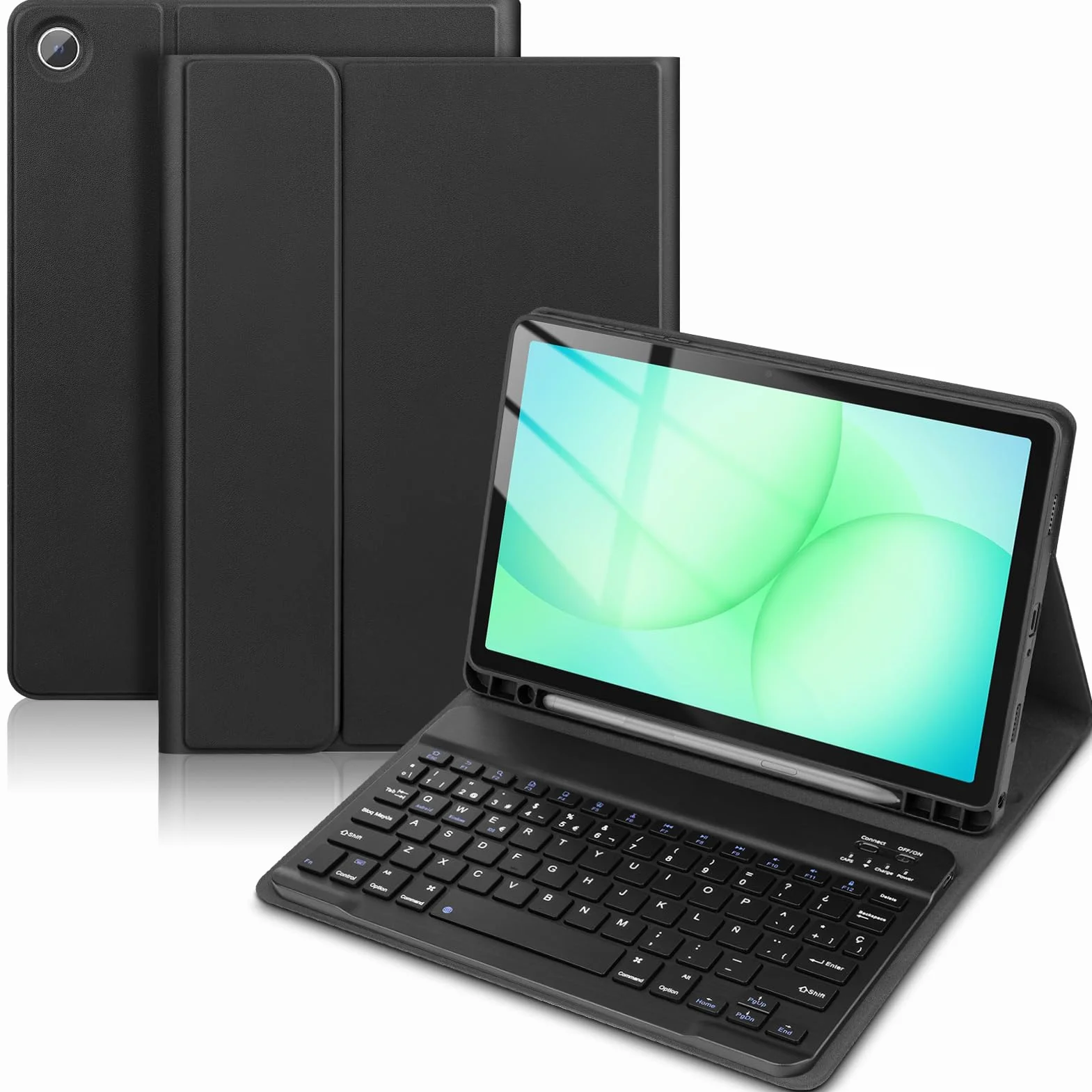 Funda con Teclado para Samsung Galaxy Tab A11 Plus/A9+ 11“ 2025/2023 (SM-X310/X315/X236), Teclado Bluetooth inalámbrico Desmontable con Funda Protectora, para la Tablet Samsung A11+ (Negro)