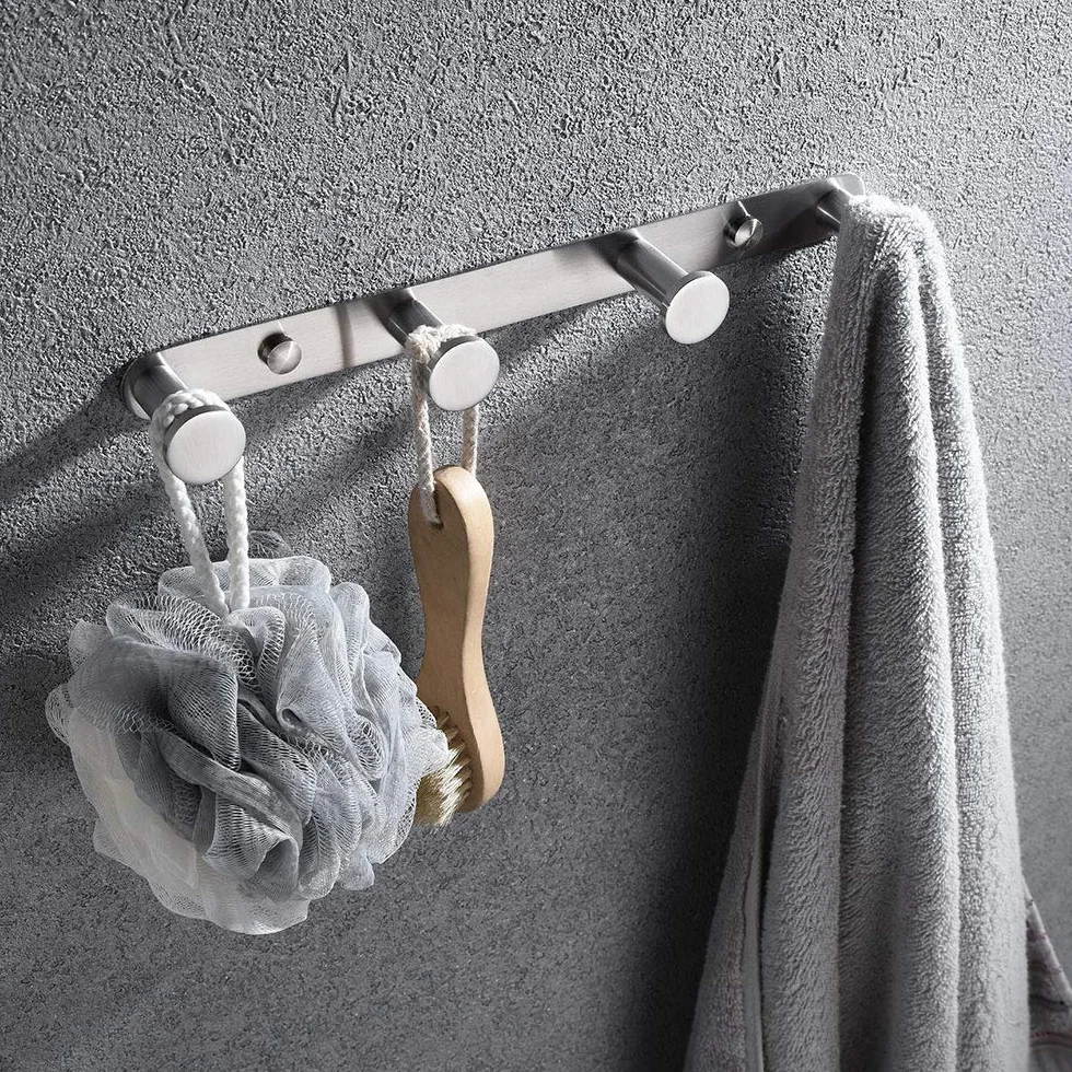 Ganchos Toalla Acero Inoxidable 304 Perchero Pared 4 Ganchos Baño Cocina