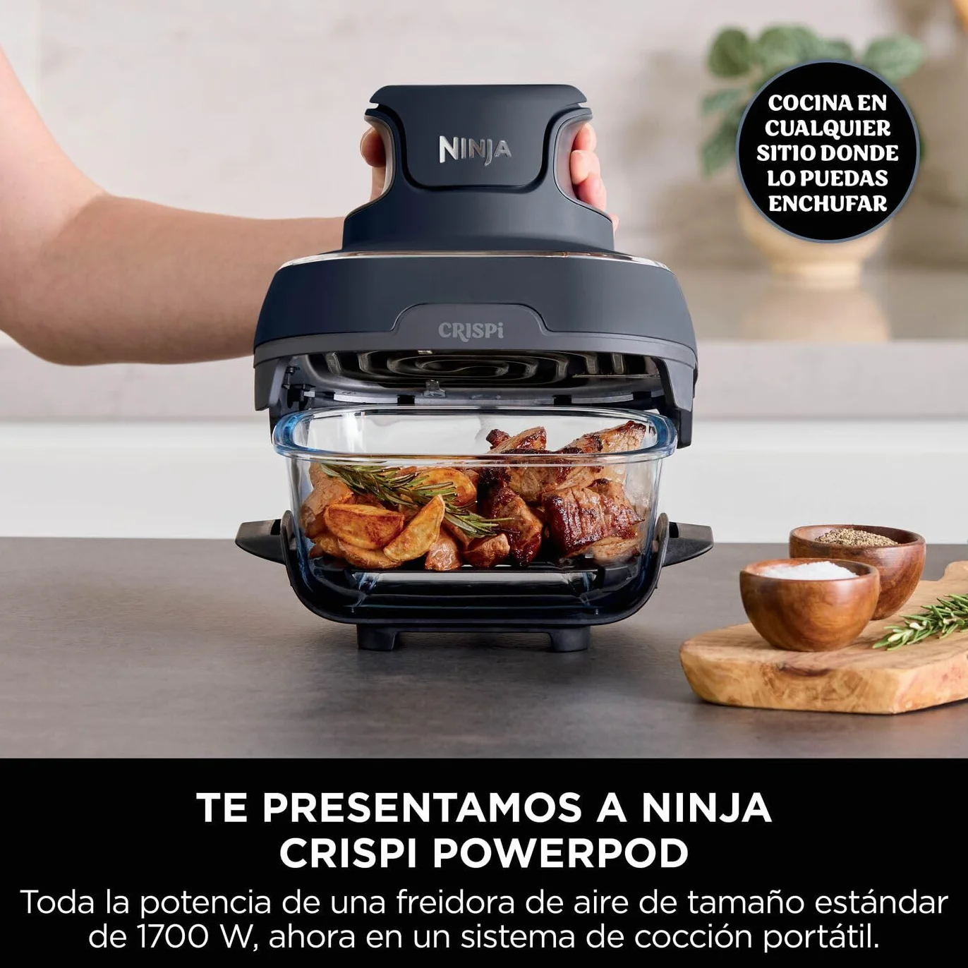 Ninja CRISPi Freidora de Aire 3.8L 1700W 4 en 1 Gris FN101EUGY
