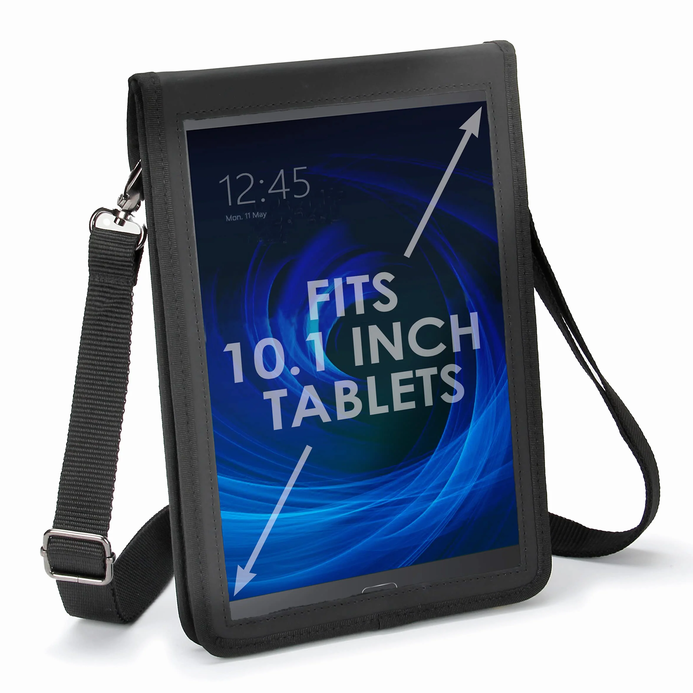 USA Gear Funda para Tableta De 10 Pulgadas Funda Compatible con Samsung Galaxy Tab A 10.1, Lenovo 10.1, Más Tabletas De 10 "- Protector De Pantalla Incorporado Y Correa De Transporte (Negro)