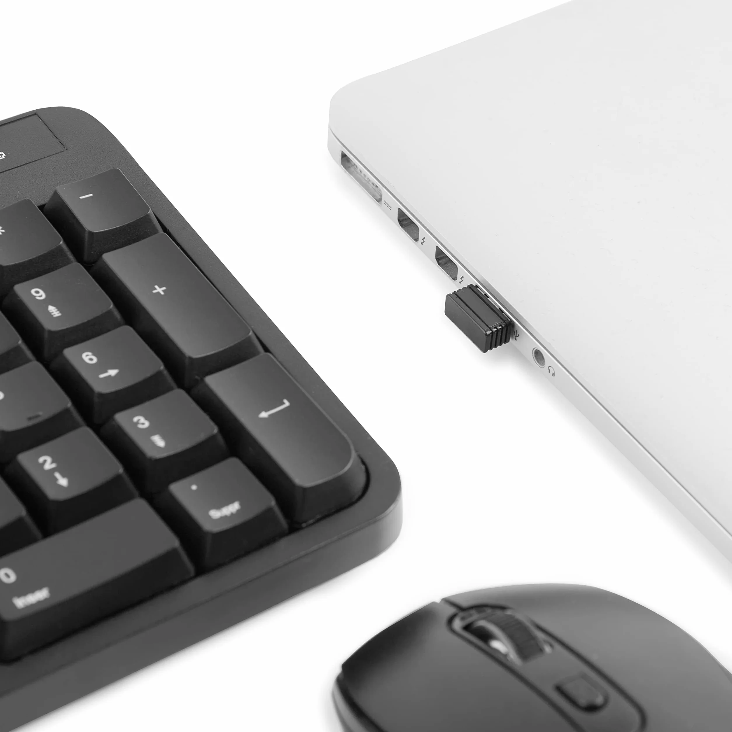 Amazon Basics Conjunto de Teclado y ratón inalámbricos ergonómicos (Teclado español), Negro