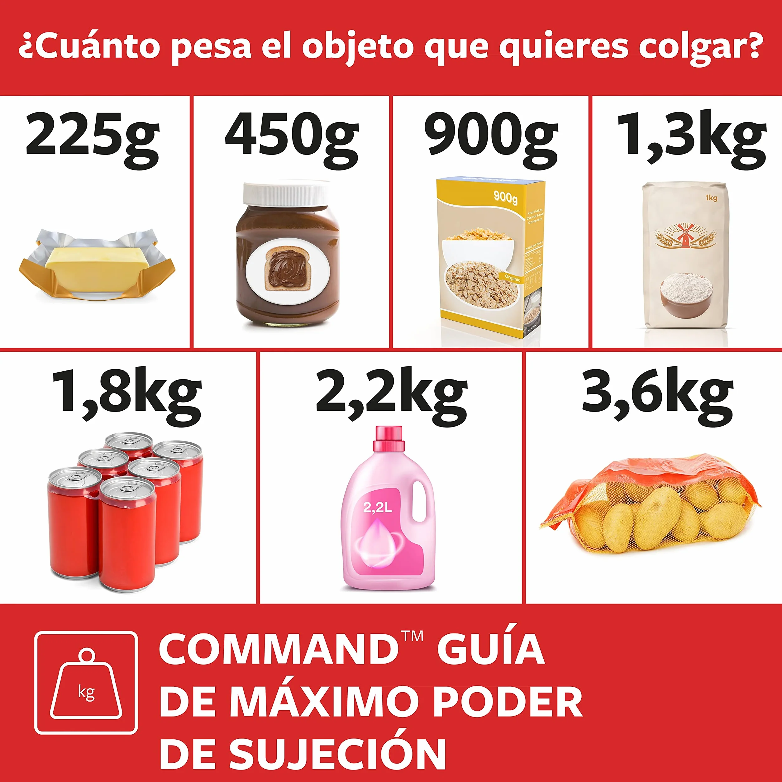 Command Ganchos de Diseño Medianos Blanco 6 Ganchos 9 Tiras Medianas Interior
