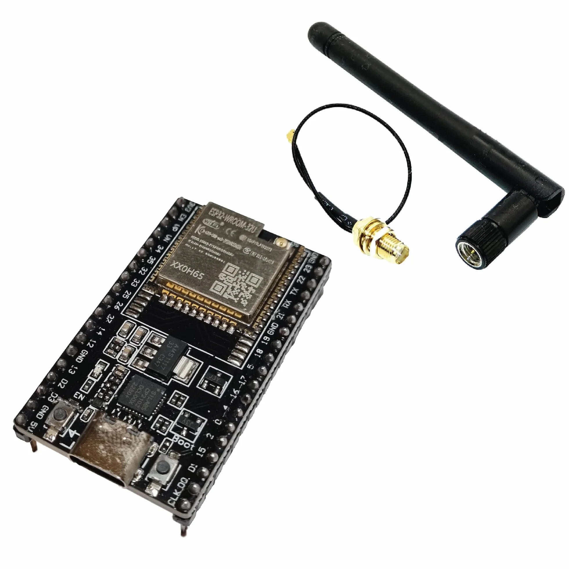 MMMO Tarjeta ESP32-DevKitC V4 USB-C con módulo ESP32-WROOM-32U con antena externa - WiFi, Bluetooth 4.2