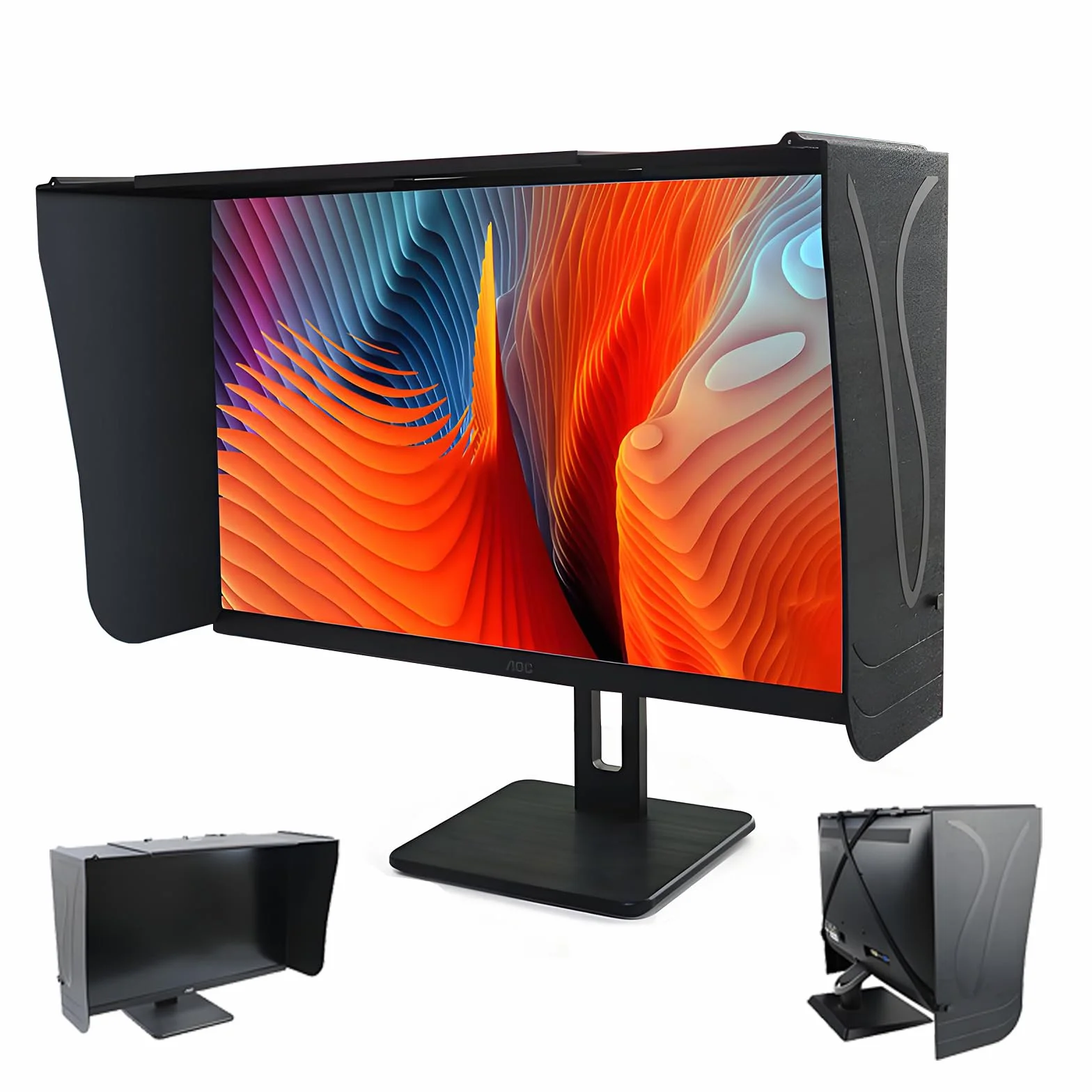 Parasol Ajustable Para Monitor De 17 A 27 Pulgadas, Compatible para Dell Hp Viewsonic Philips Samsung Lenovo Asus Lg Eizo Nec Acer Accesorios Para PortáTiles Y Ordenadores De Sobremesa