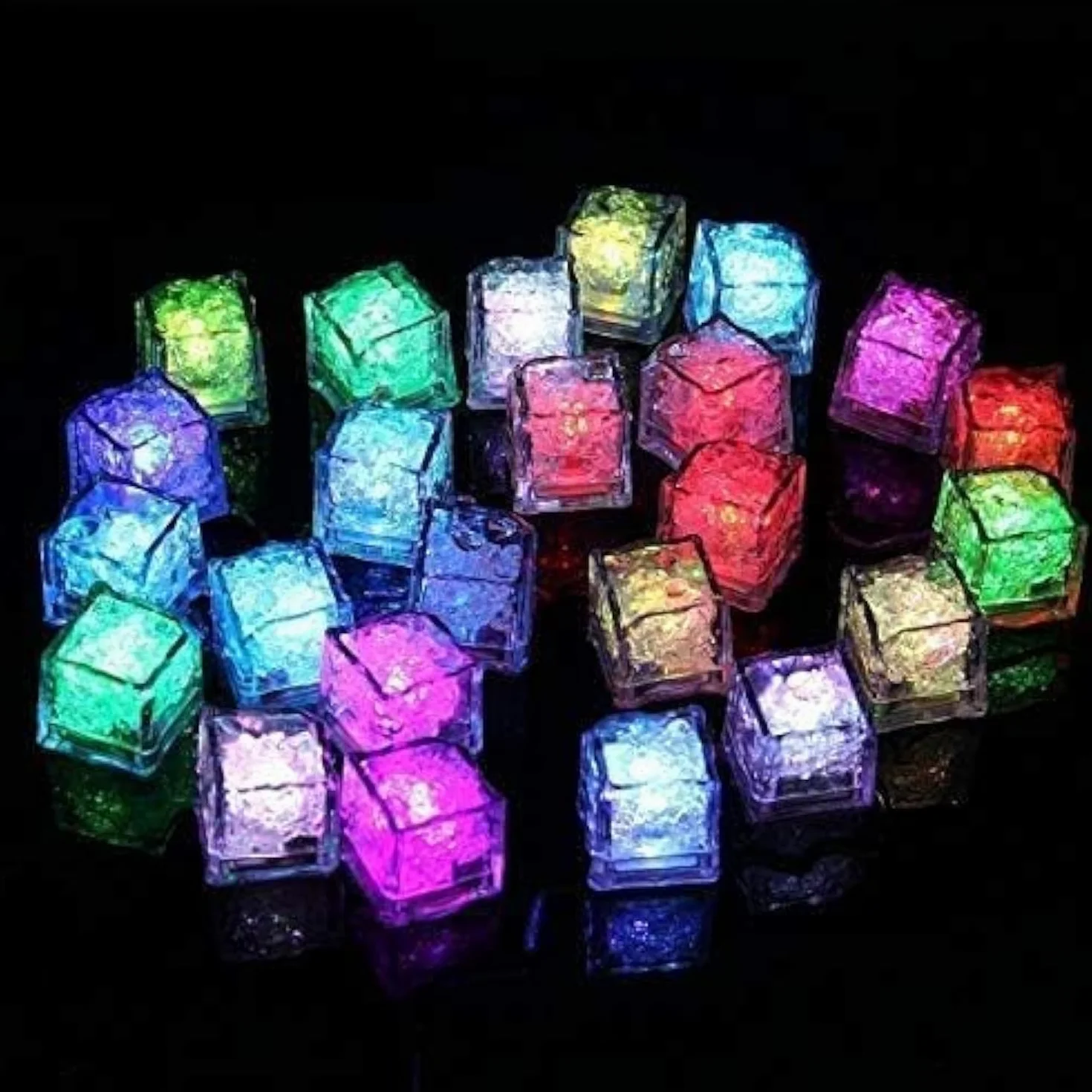 Binnan Juego de 12 colores LED luminoso hielo para boda club bar bebida KTV decoración noche fiesta