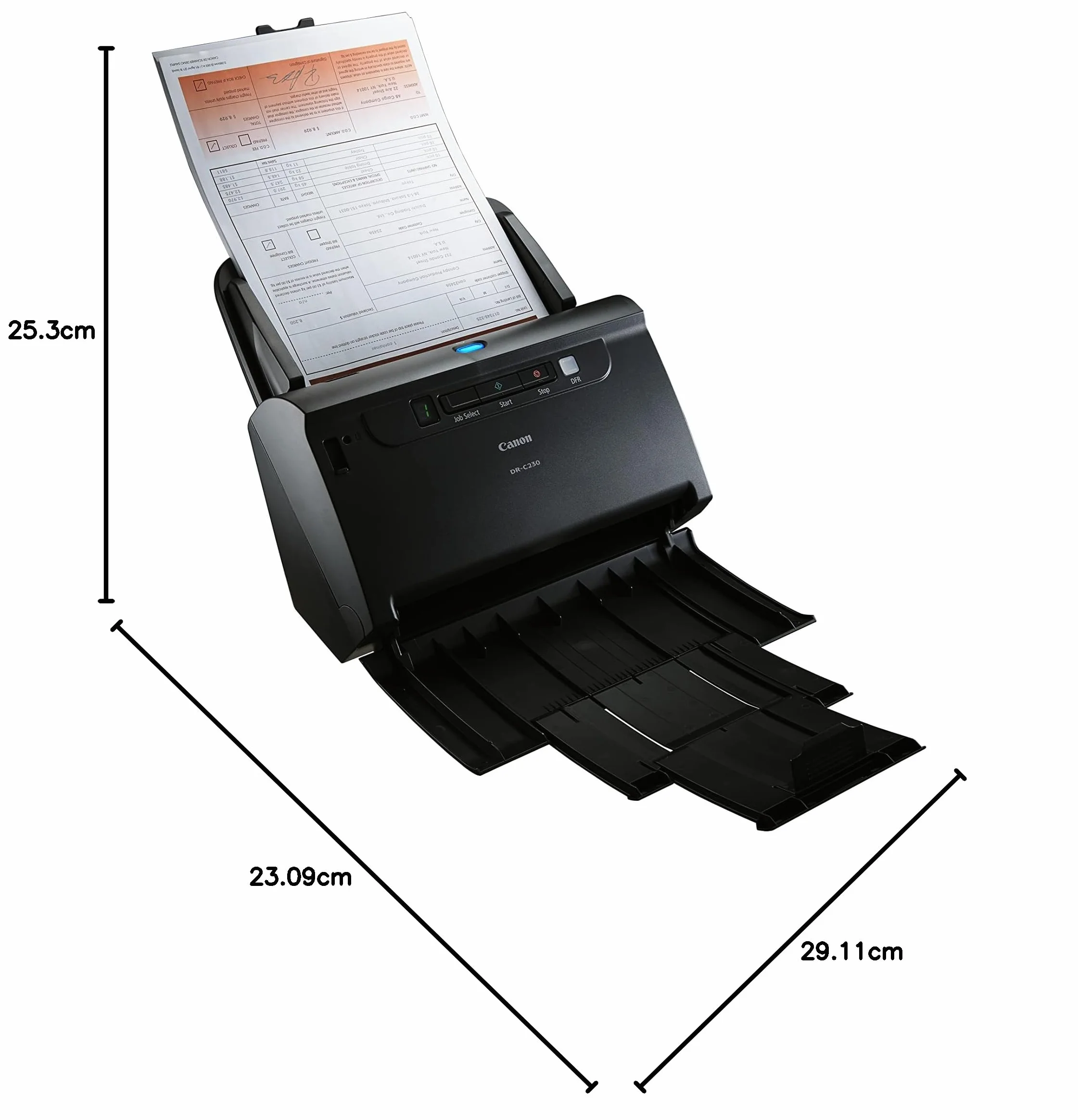 Canon imageFORMULA DR-C230 Escáner de Documentos | Escaneo a Doble Cara con USB en hogar y Oficina | Alimentador automático de 60 Hojas | hasta 30 pág por min | Incluye Software Canon CaptureOnTouch