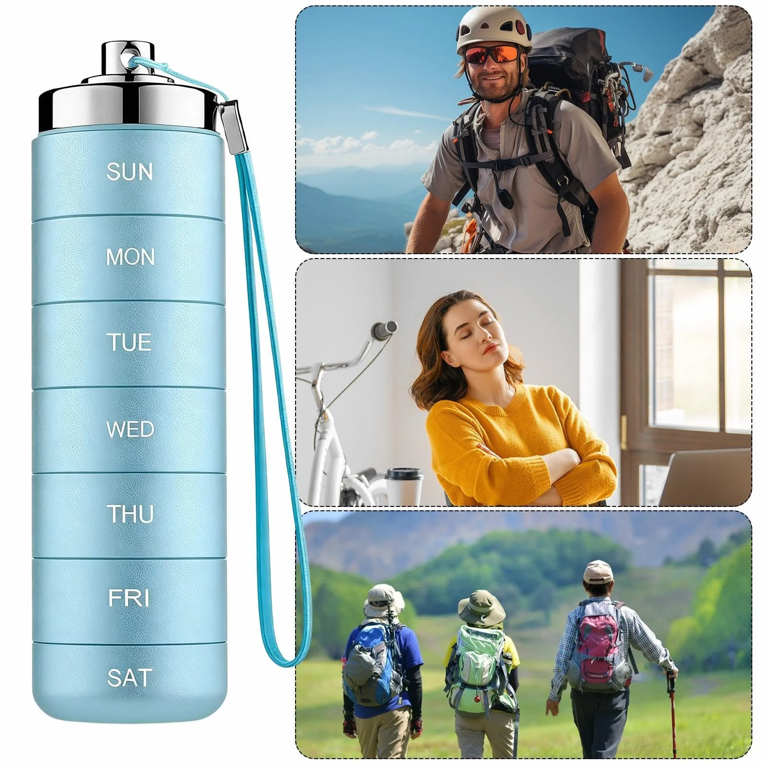 Pastillero De Metal Impermeable de 7 Días, Contenedor De Aluminio para Suplementos, Frasco De Viaje para Medicamentos