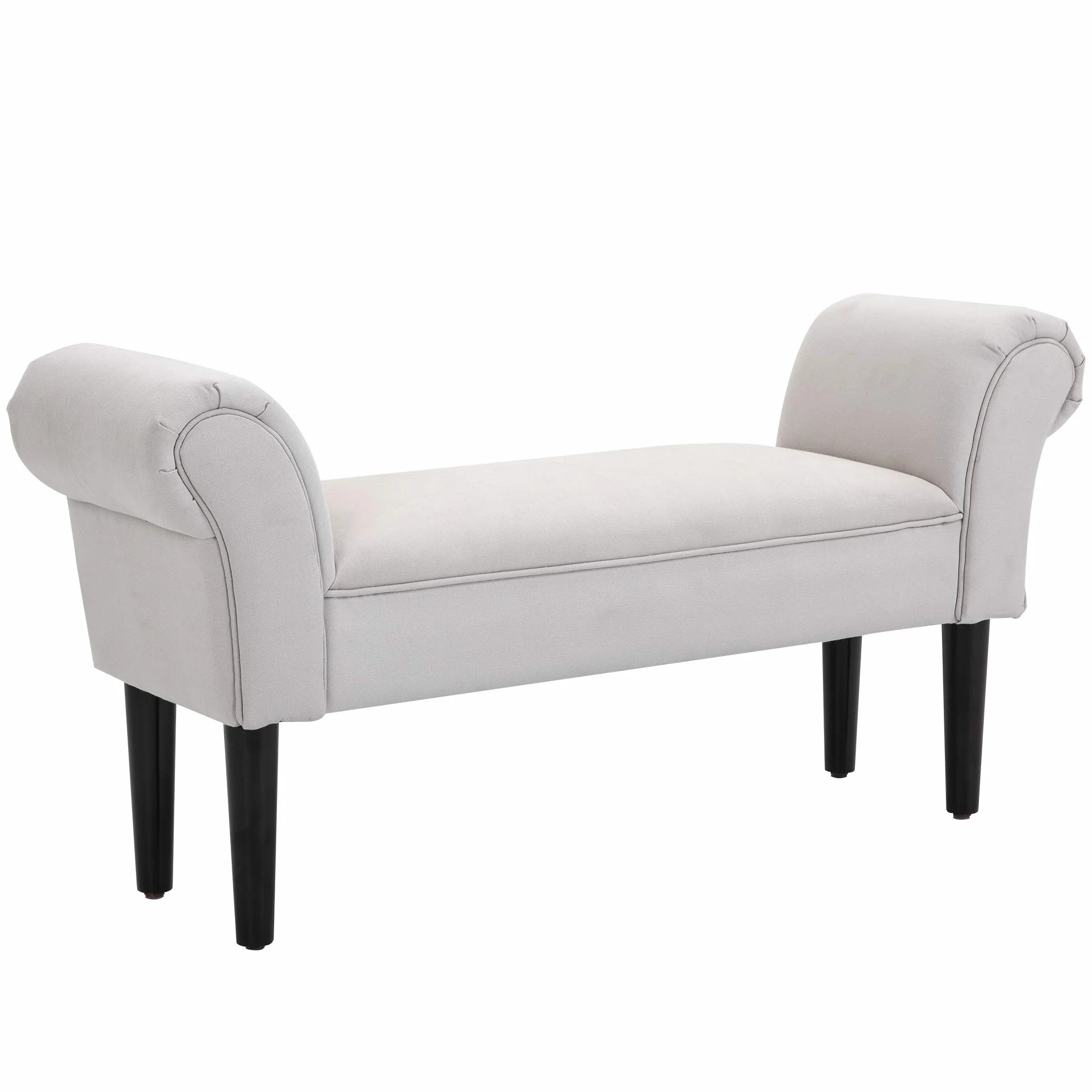 HOMCOM Banco Zapatero Banqueta con Brazos Tapizada Madera 102x36x51cm Carga 130kg