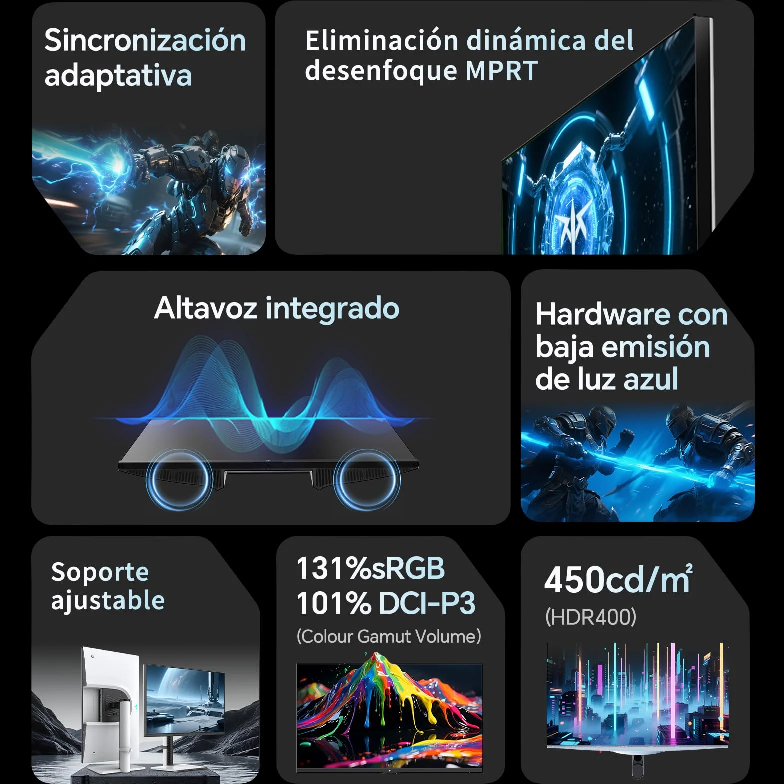 KTC Monitor Gaming 27 Pulgadas | 2K@200Hz | Altavoces Integrados | Fast IPS Panel | Tiempo de Respuesta 1ms (MPRT) | Brillo de 450 CD/m², HDR400 | Adaptive Sync | 131% sRGB, 97% DCI-P3, ΔE＜2 | Blanco