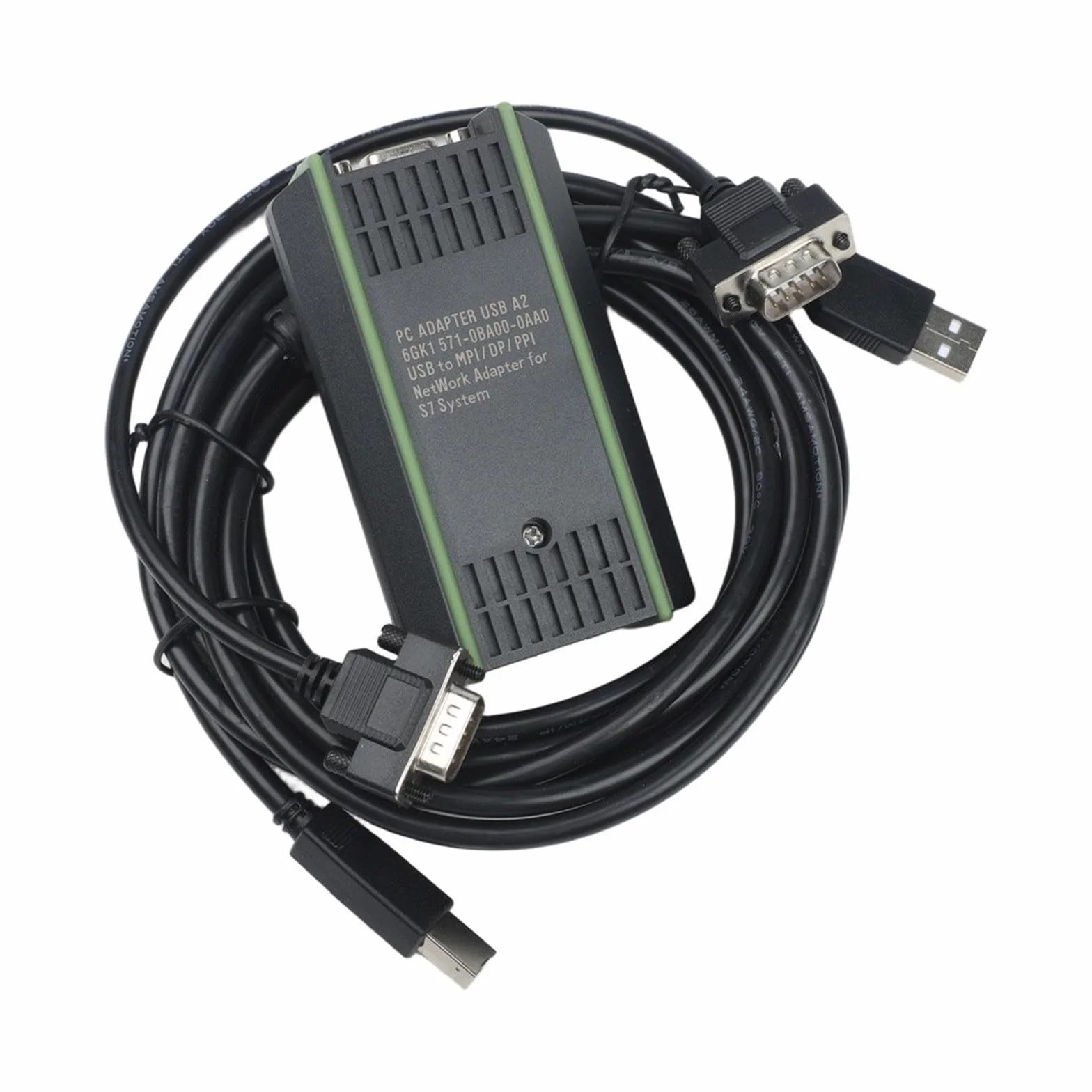Adaptador de PC USB 6GK1571-0BA00-0AA0 para siemens SIMATIC S7-SPS controles, soporta el software de programación STEP 7 V5.5, así como para sistemas operativos Windows 7, permite MPI estable y
