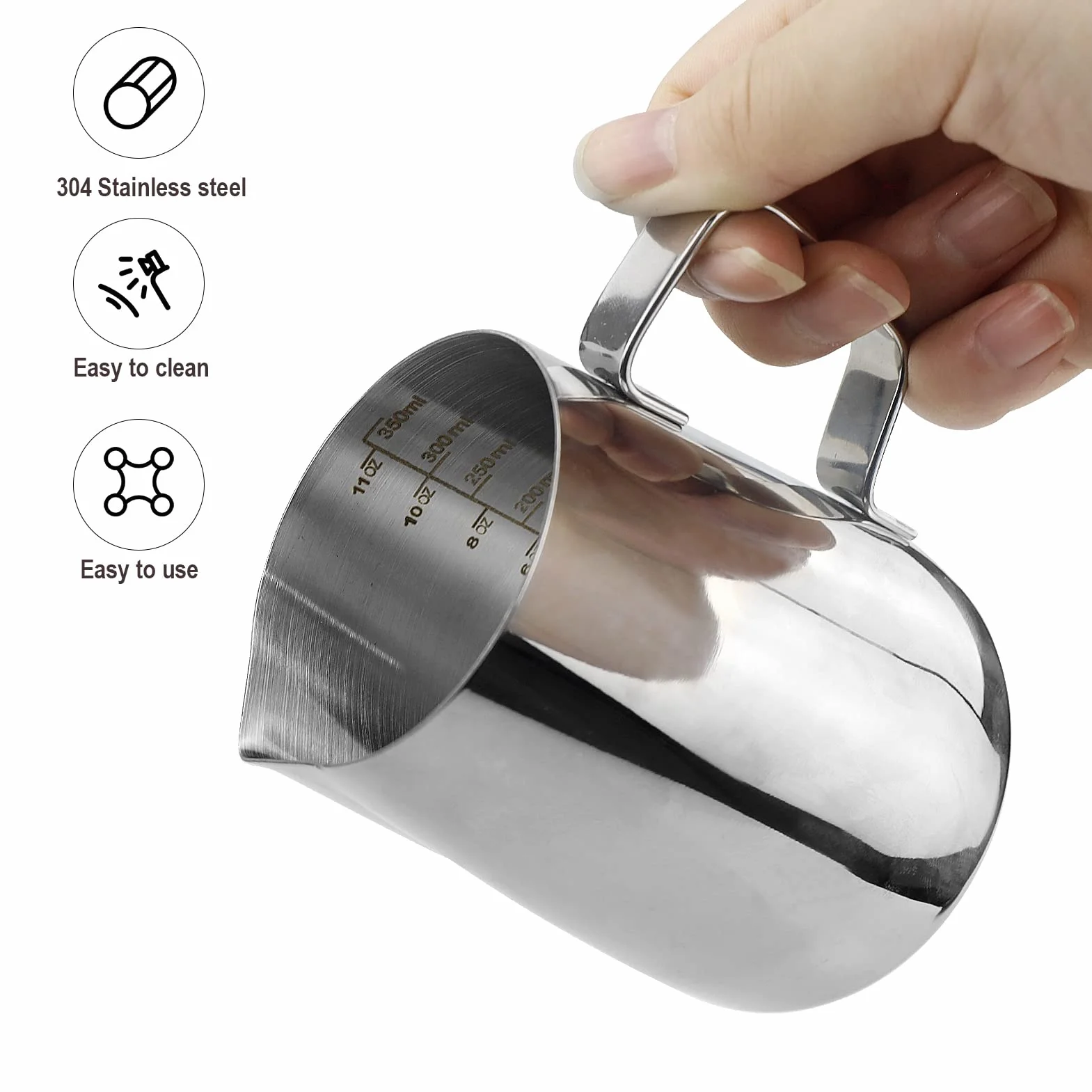 Jarra acero inoxidable 350 ml Barista Espumador Leche Café capuchino