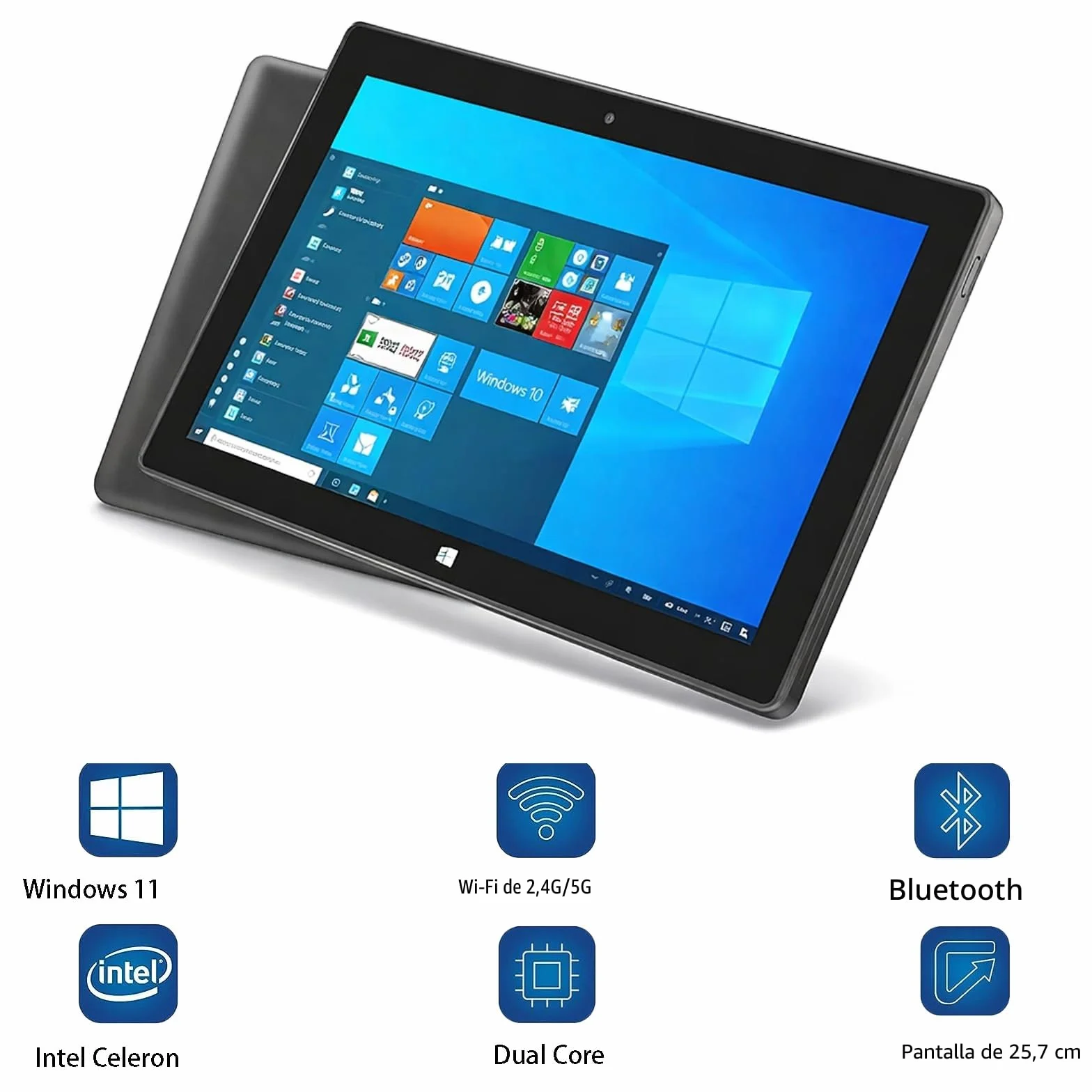 Windows Tablet PC de 10 Pulgadas Tablet Windows 11 Intel Processor, Tablet Computer HD Touchscreen 6GB RAM + 128GB, 6000mAh de Gran batería