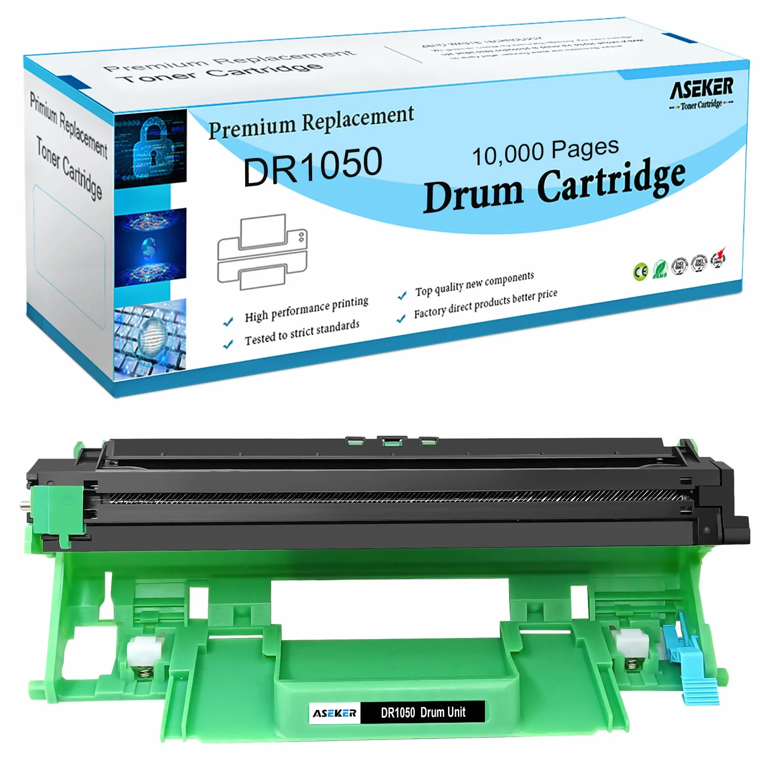 Compatible DR-1050 DR1050 Tambor para Brother HL-1110 HL-1112 HL-1210W HL-1212W DCP-1510 DCP-1512 DCP-1610W DCP-1612W MFC-1810 MFC-1910W Impresora
