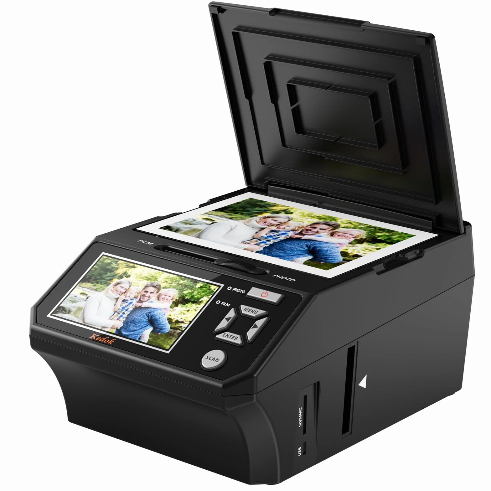 Escáner Digital de película y Diapositivas, con Pantalla LCD de 5 Pulgadas, Convierte películas, Fotos y Tarjetas de Visita de 35 mm y 110 mm en Tarjeta SD de Alta resolución JPEG de 22 MP de 8 GB
