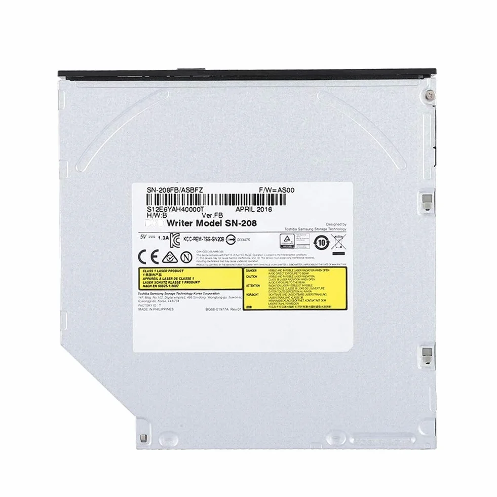 Unidad óptica interna, unidad de DVD para computadora portátil, grabadora de DVD-RW CD DVD RW Rom Burner, reemplazo de la computadora portátil Carga de la bandeja de PC delgada, dispositivo de unidad