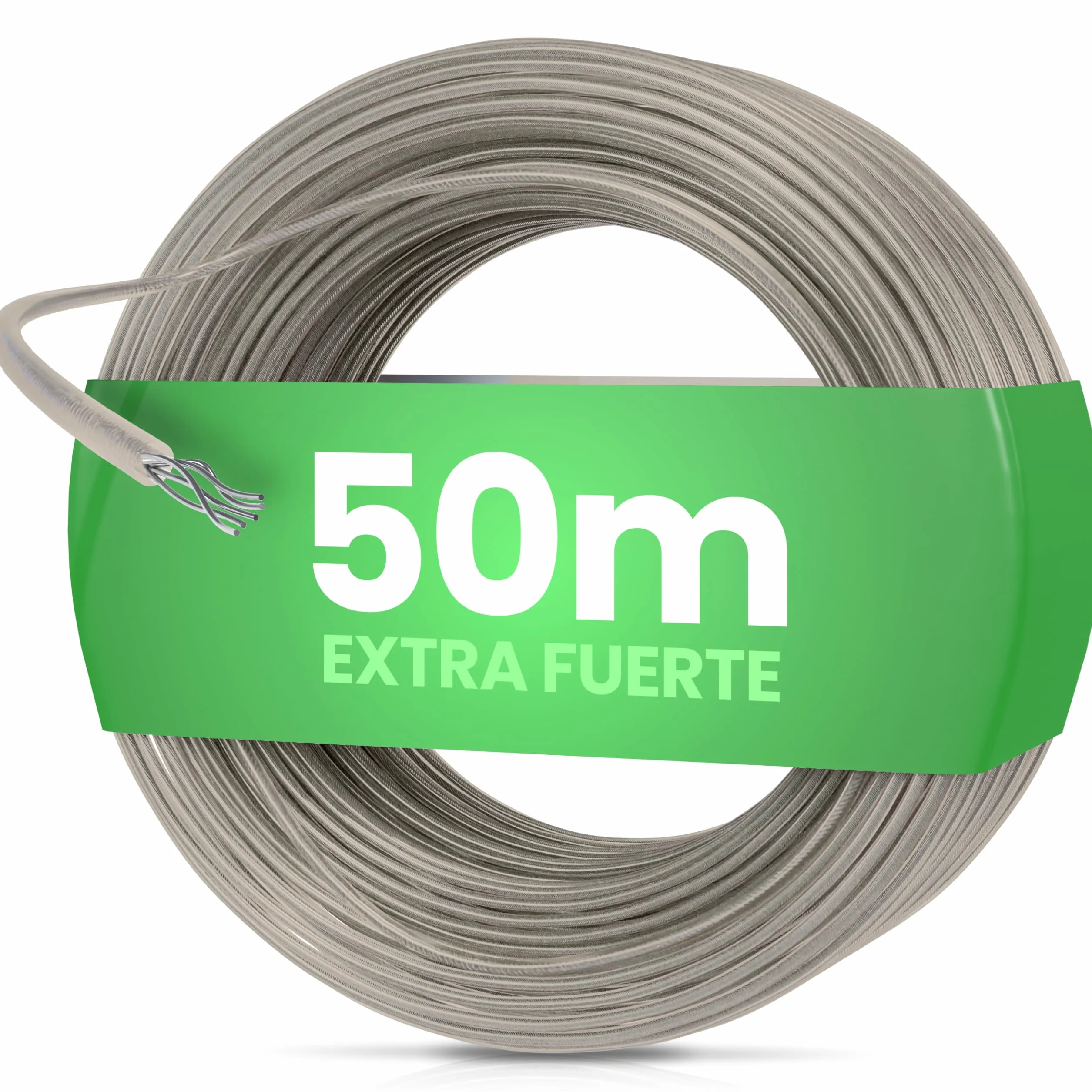 SimplySmooth Cuerda para Tender 50 m Extrafuerte Núcleo de Acero para Exterior