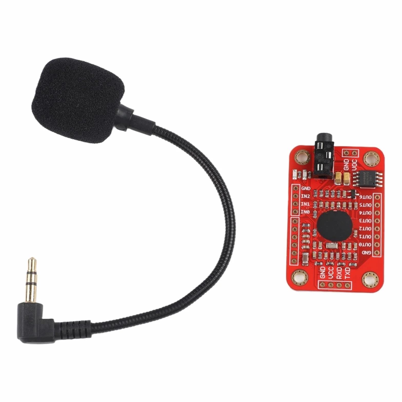 V3 Reconocimiento de voz para módulo compatible con bibliotecas que soportan 80 plantillas de voz y procesamiento de audio simultáneo de 7 entradas