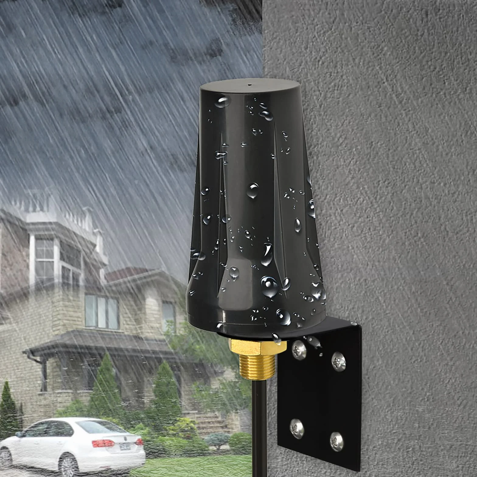 Bingfu Antena 4G LTE para Exteriores 5dBi Impermeable Antena de Montaje en Pared con SMA Hembra a Doble SMA Macho Cable Divisor Compatible con gsm 3G 4G LTE Router Gateway Cellular Trail Camera