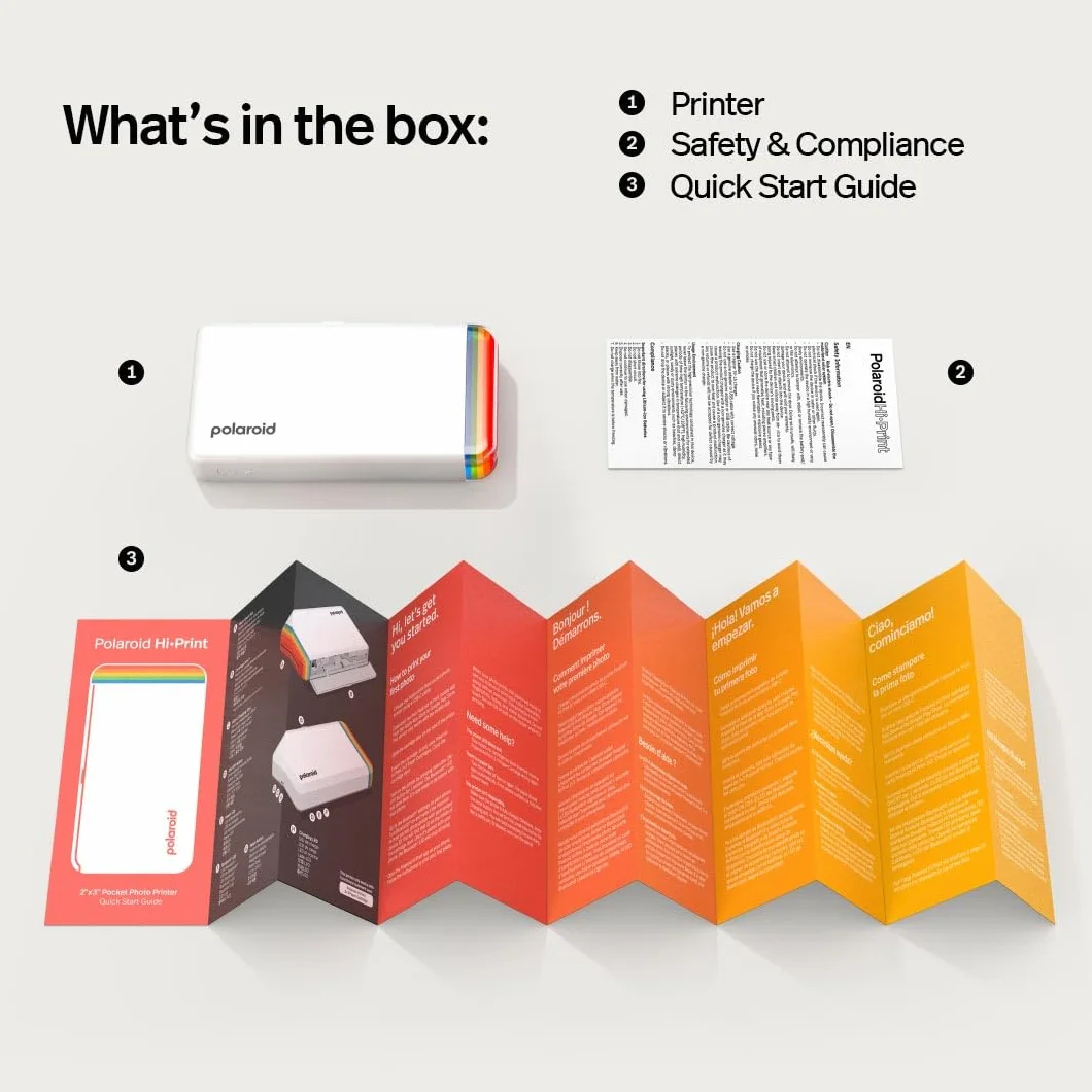 Polaroid Hi-Print - 2nd Generation - Bluetooth Connected 2x3 Pocket Photo, Dye-Sub Printer, Blanco, Solo Impresora