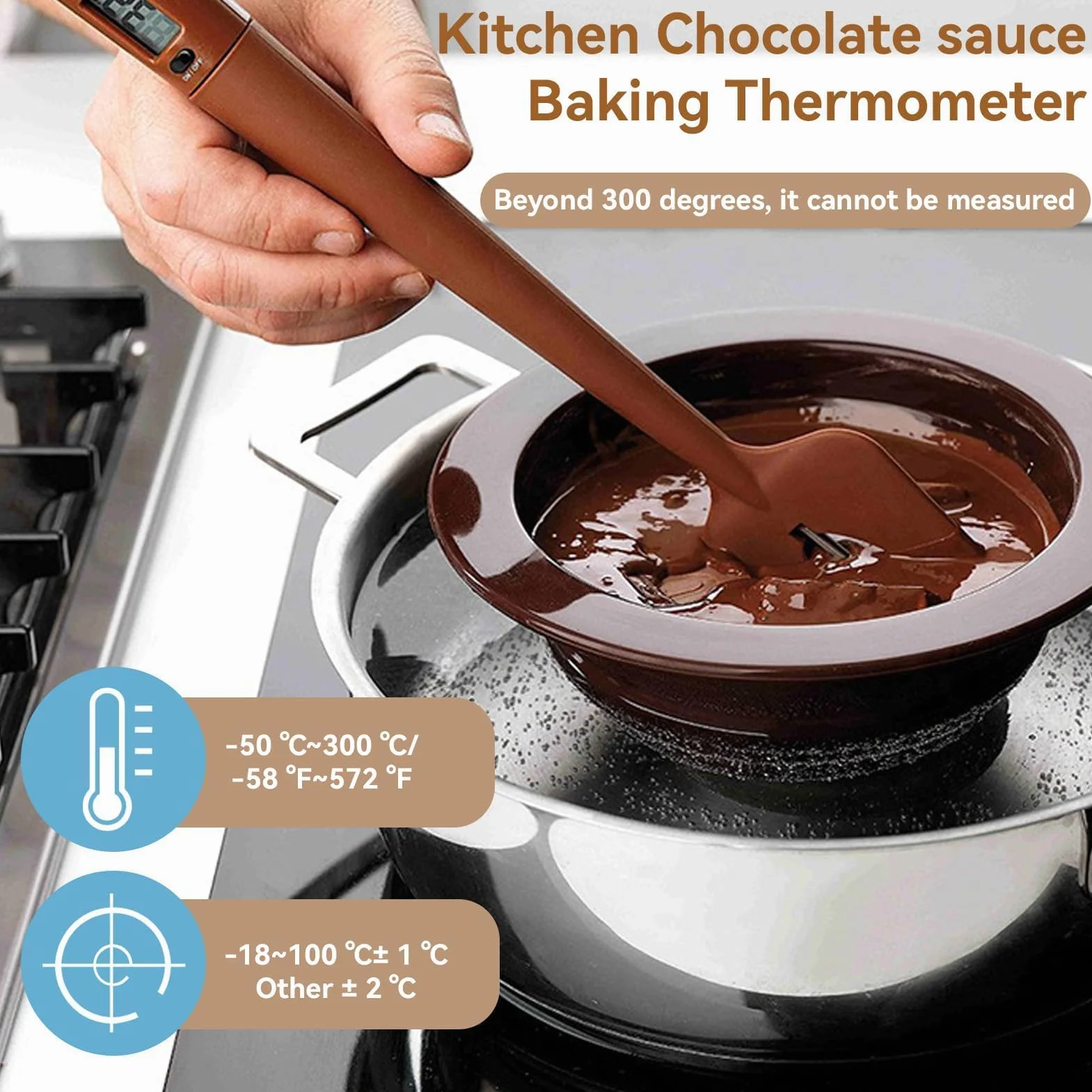 Termómetro Digital De Cocina Para Alimentos, Lectura Instantánea, Carne, Leche, Chocolate, Barbacoa