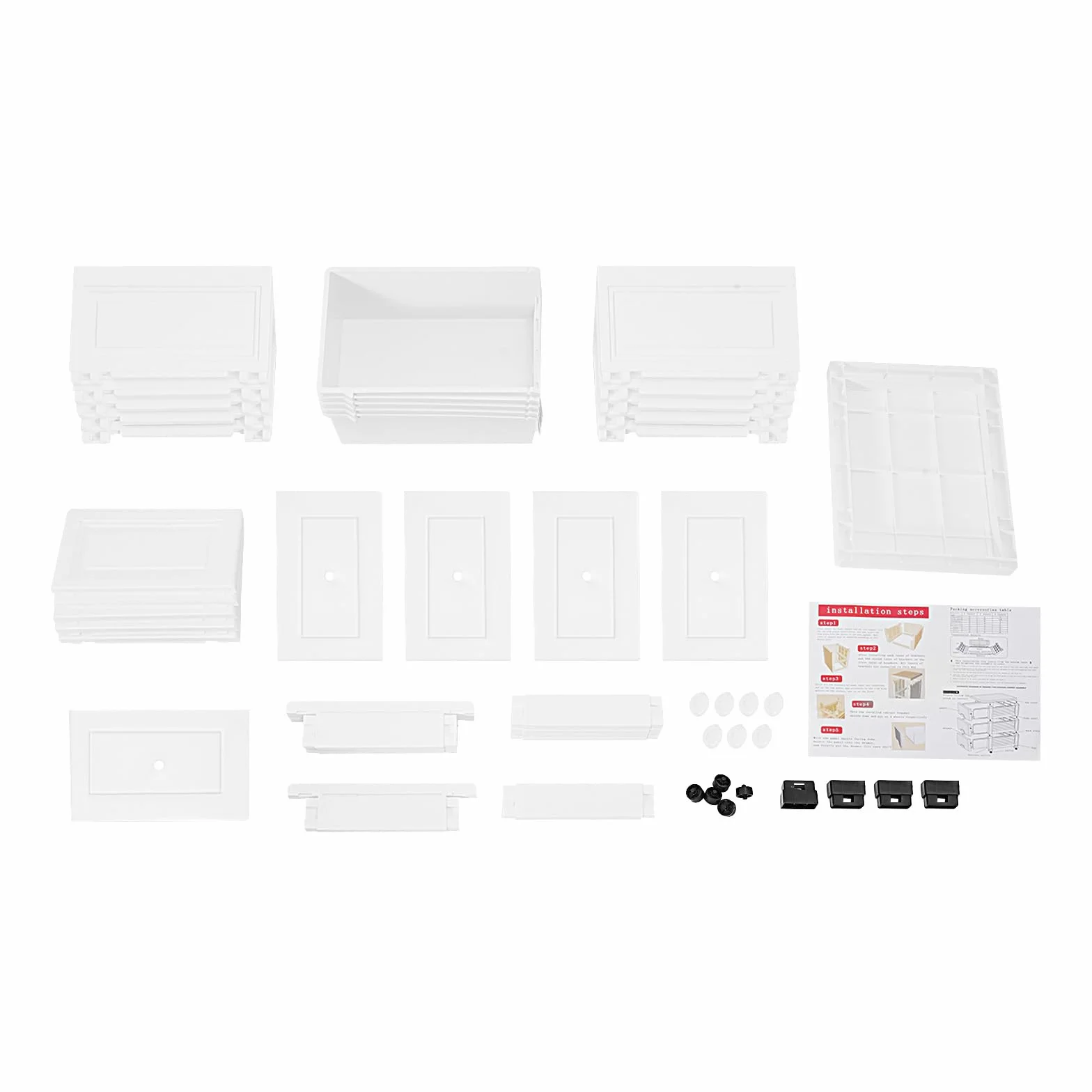 Armario baño 5 cajones plástico PP resistente al agua 25 x 32 x 82 cm blanco
