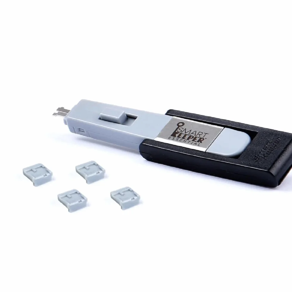 SmartKeeper ESSENTIAL / 4 x USB B Ports Blockers + Key/Gris