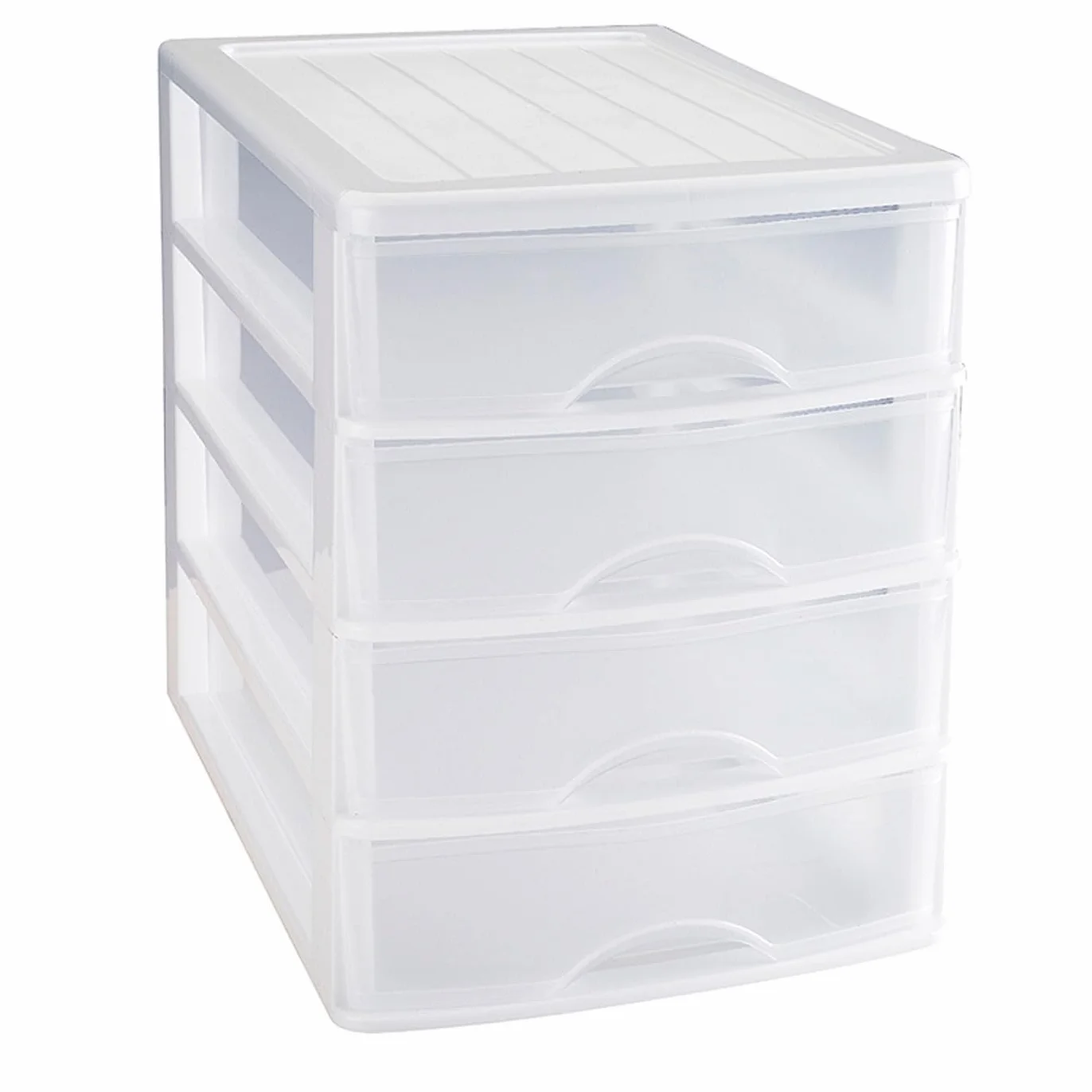 Cajonera de sobremesa 4 Cajones Transparentes 35 x 27 x 35,5 cm Blanco