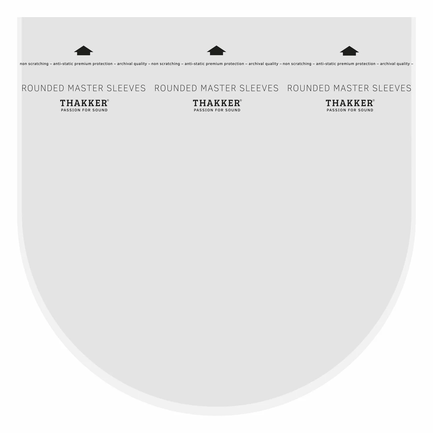 THAKKER Rounded Master Sleeves 12" - 100 Fundas semicirculares para Discos de Vinilo de 12 Pulgadas | Fundas antiestáticas para LP con Forro de Papel de arroz | Calidad de Archivo para coleccionistas