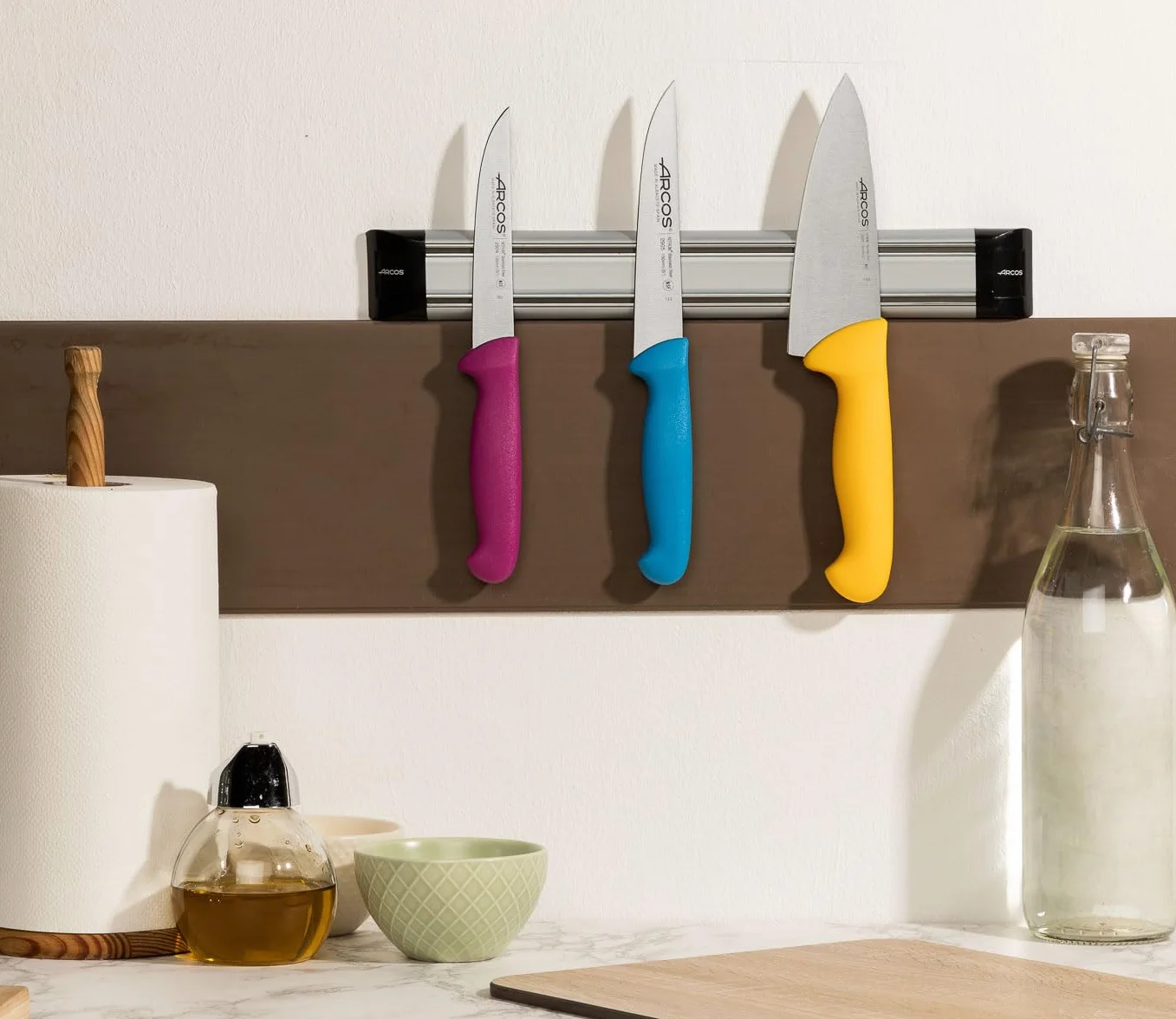 Arcos Soporte Magnético para Cuchillos Organizador Cocina PVC Acero ABS 300 x 45 mm