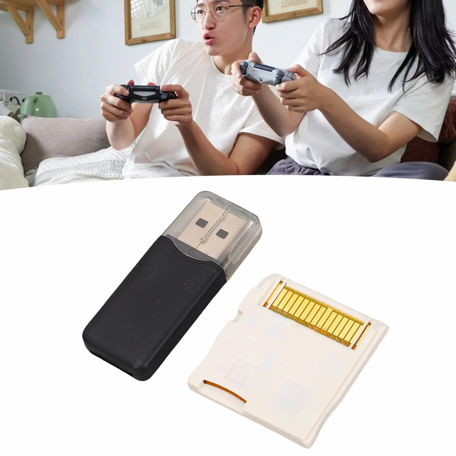 Tarjeta de Memoria para Videojuegos R4, Tarjeta Flash con Chip ASIC con Lector, Interfaz Personalizable para Consola de Juegos 2DS 3DS, Actualización 2025 (White)