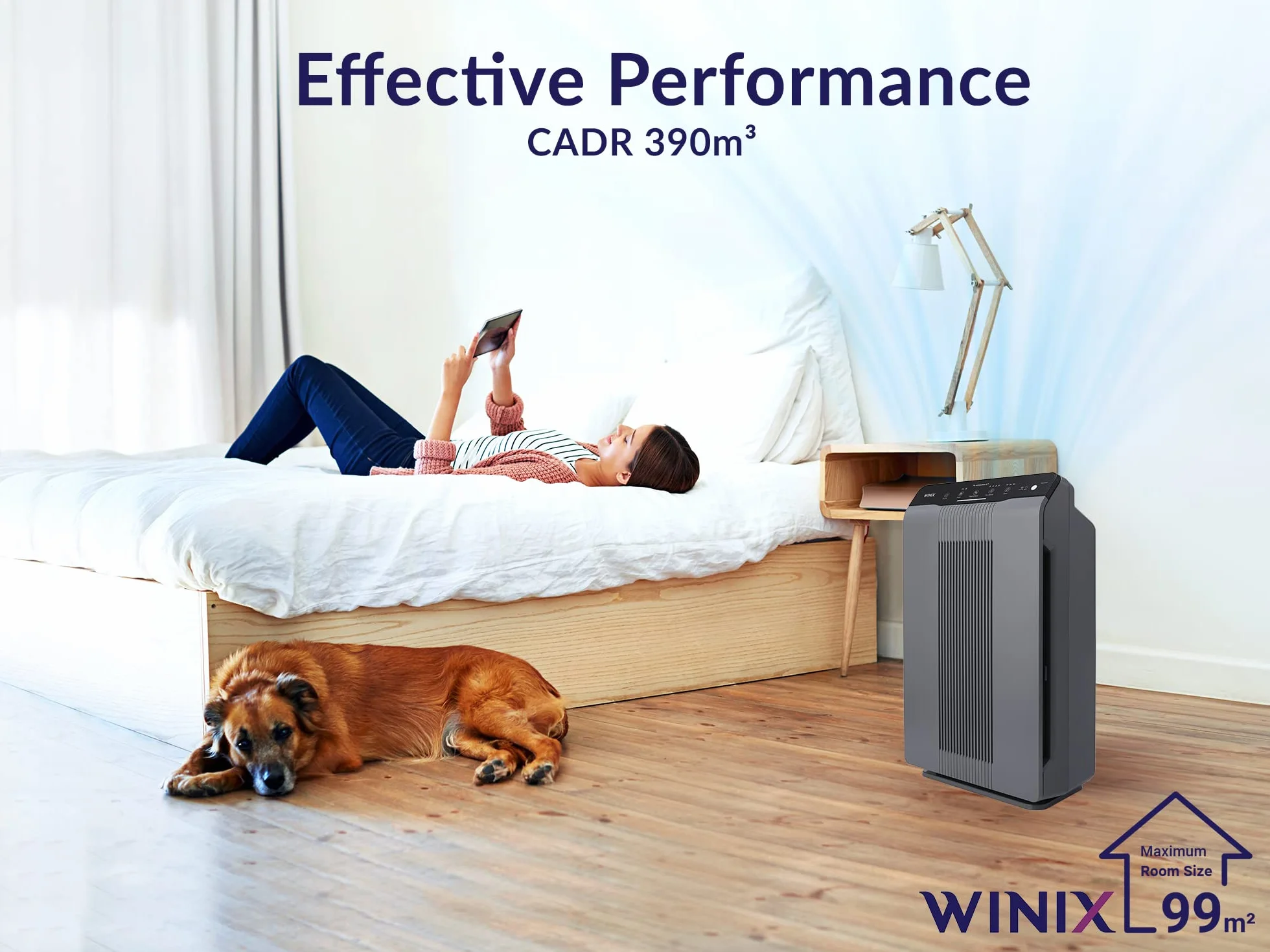 WINIX 5300-2 Purificador de aire CADR 390 m³/h 99 m² Filtra 99,999% polen polvo humo Monitor calidad aire
